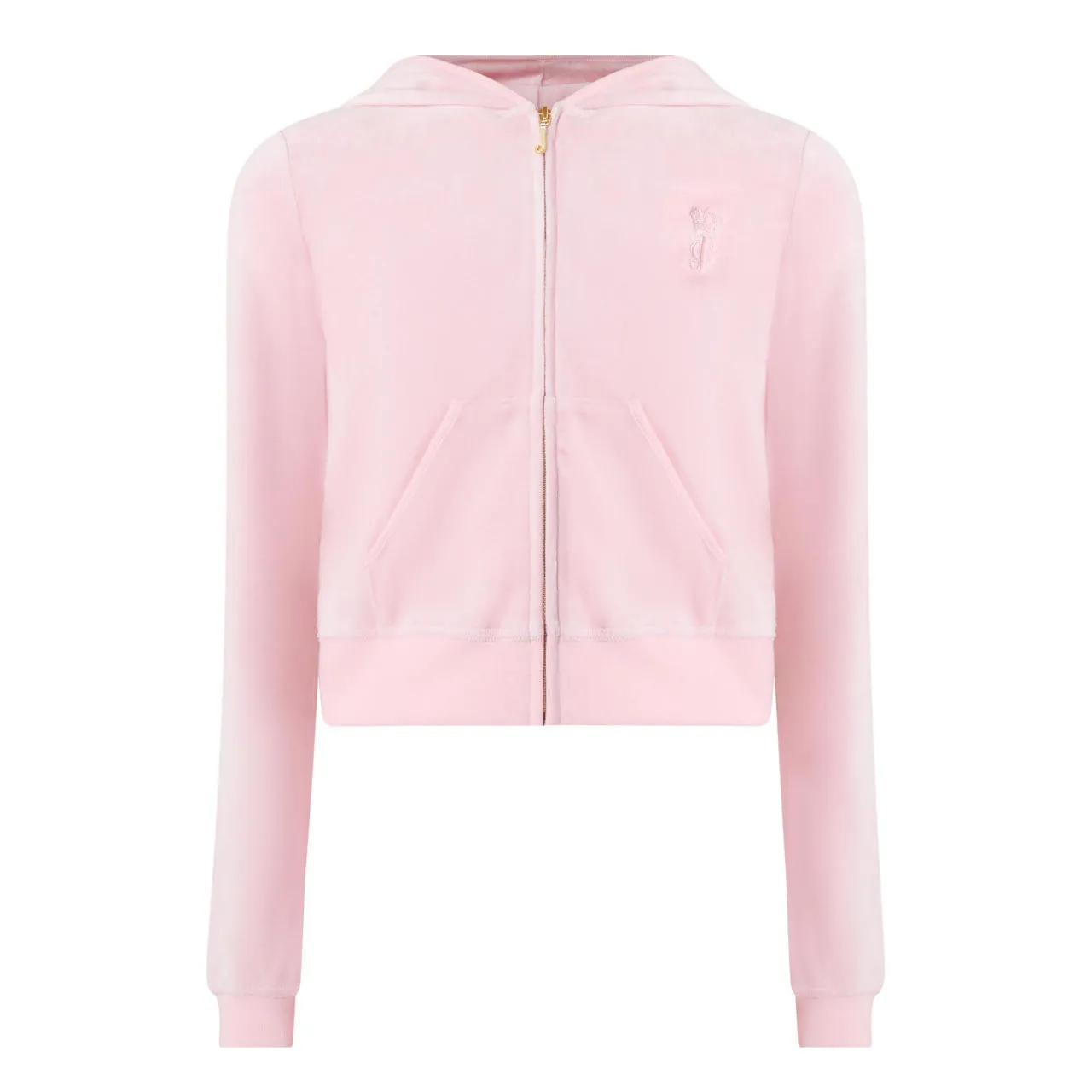 JUICY COUTURE Robyn Logo Cropped Drawstring Hoodie - Pink