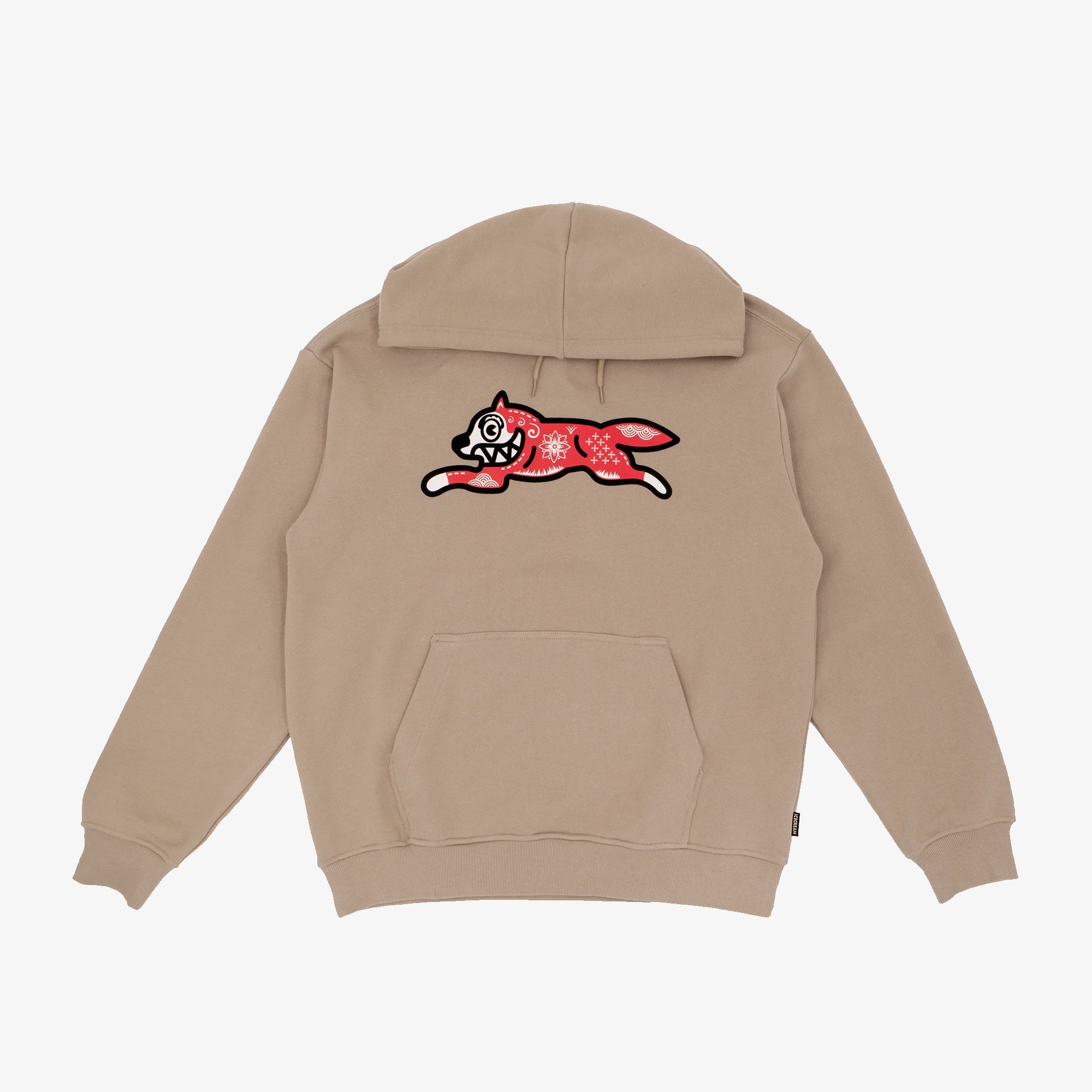 KIRIGAMI RUNNING DOG FLOCK HOODIE 'BEIGE'