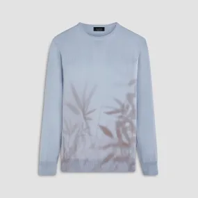 Leaf Print Crew Neck Sweater