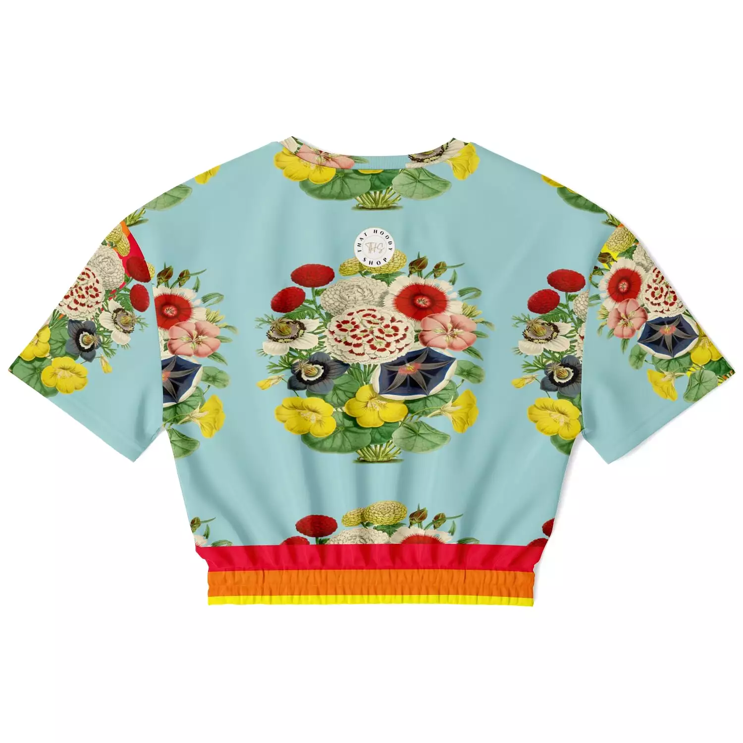 Life in Technicolor Short Sleeve Cropped Eco-Poly Sweater