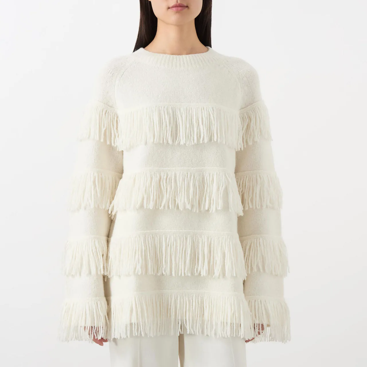 LISA YANG Agneta Tassel Sweater - Cream