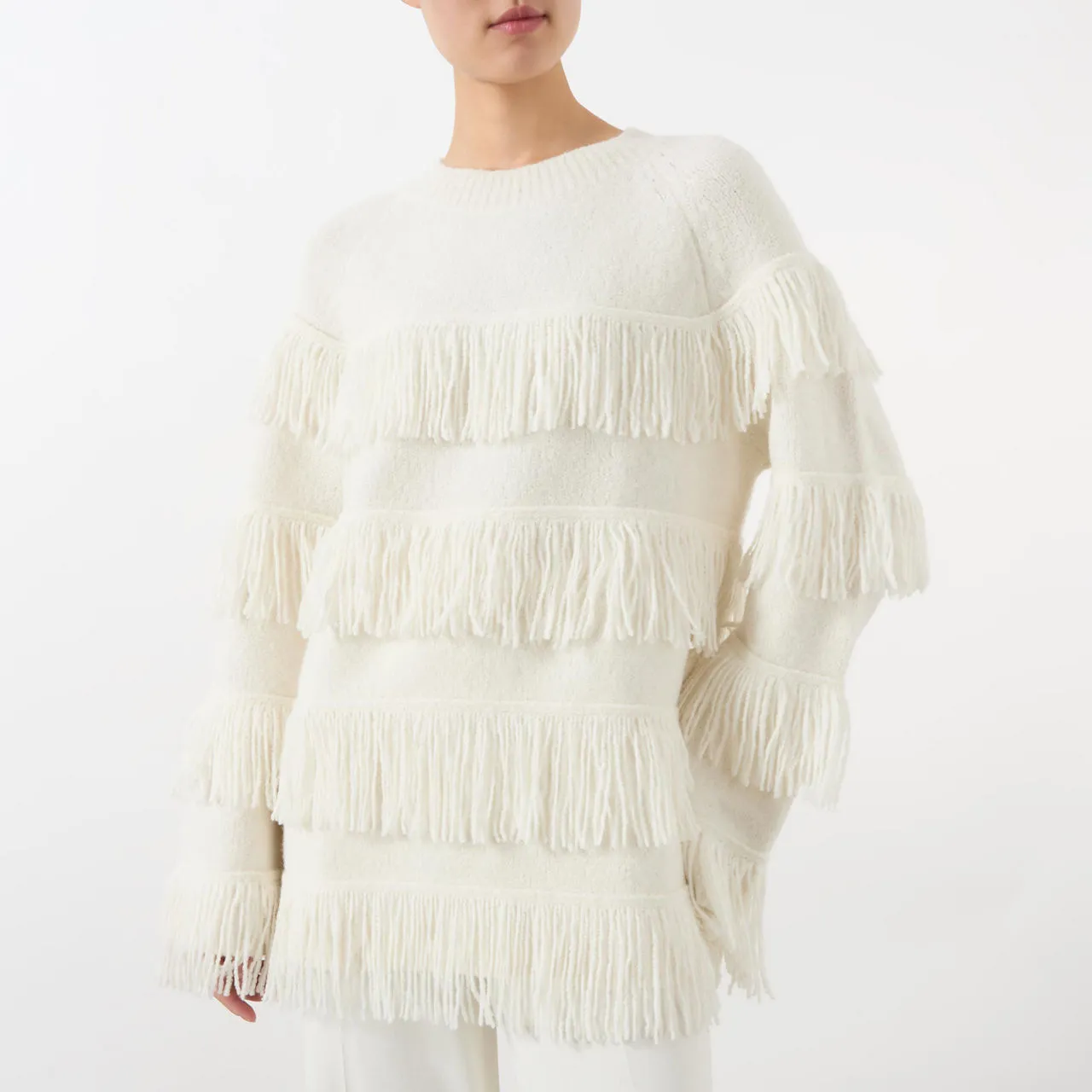 LISA YANG Agneta Tassel Sweater - Cream