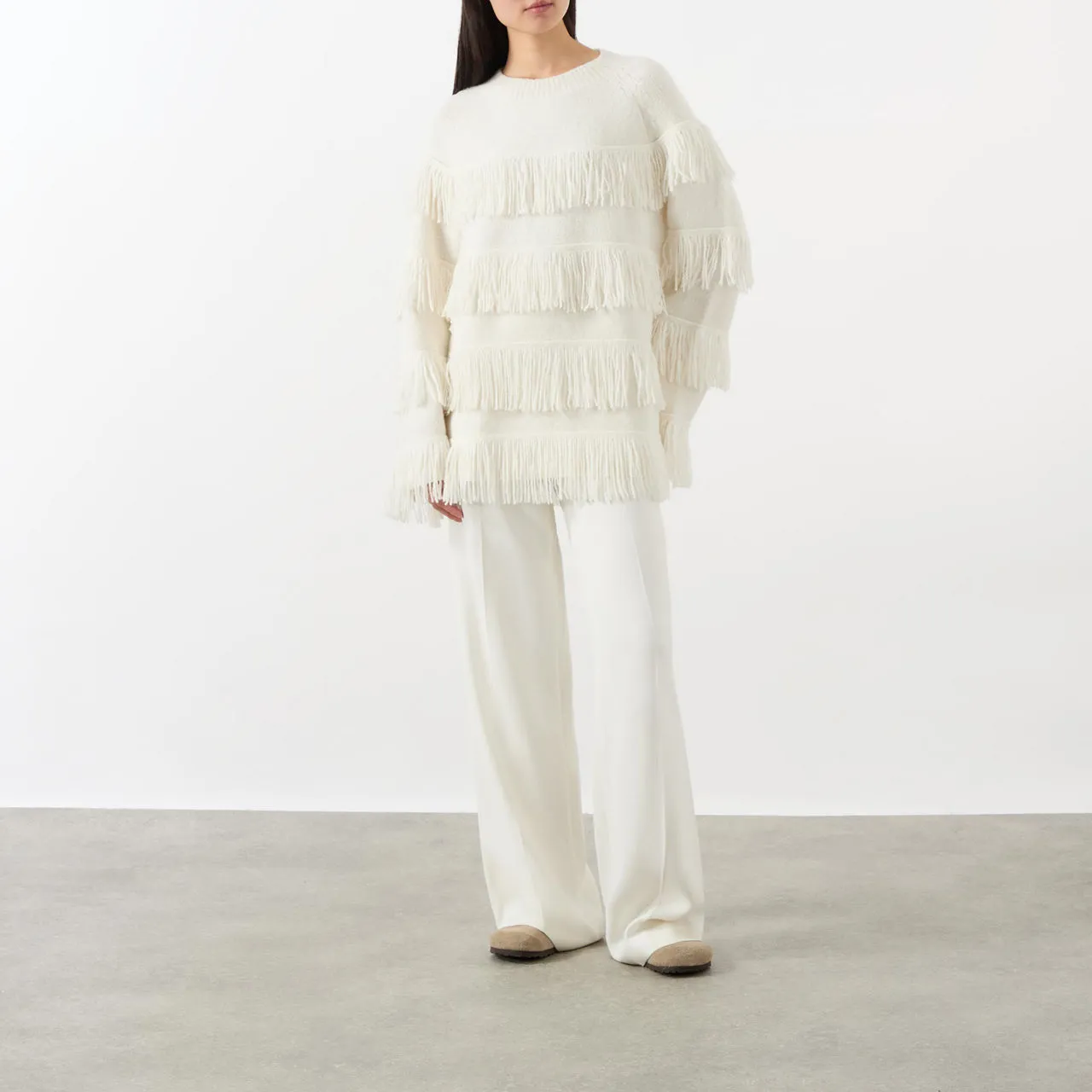 LISA YANG Agneta Tassel Sweater - Cream