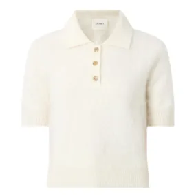 LISA YANG Carolyn Cashmere Polo Sweater - Cream