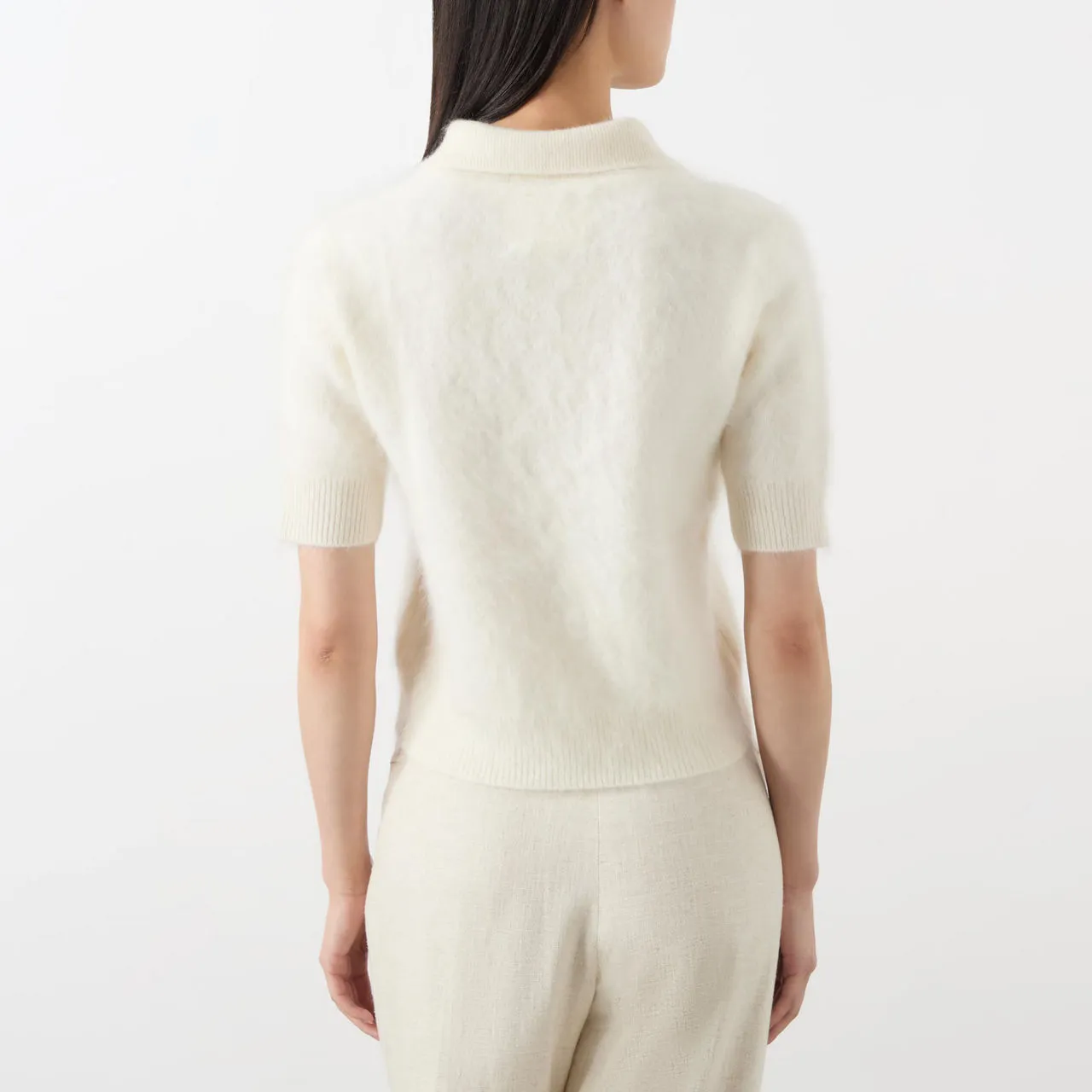 LISA YANG Carolyn Cashmere Polo Sweater - Cream