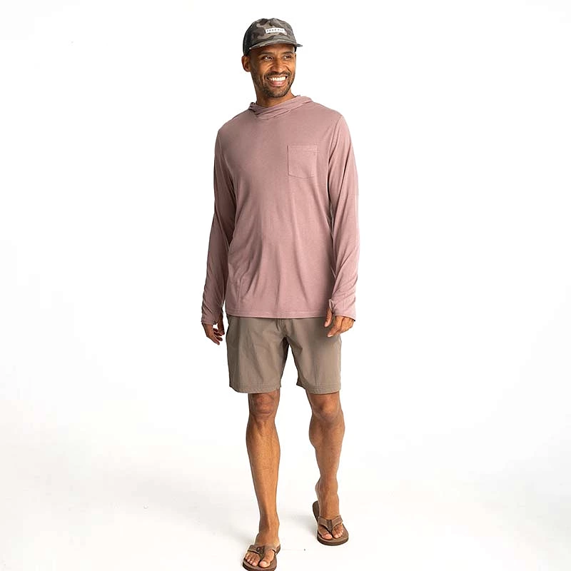 Long Sleeve Lightweight Bamboo Hoodie In Fig