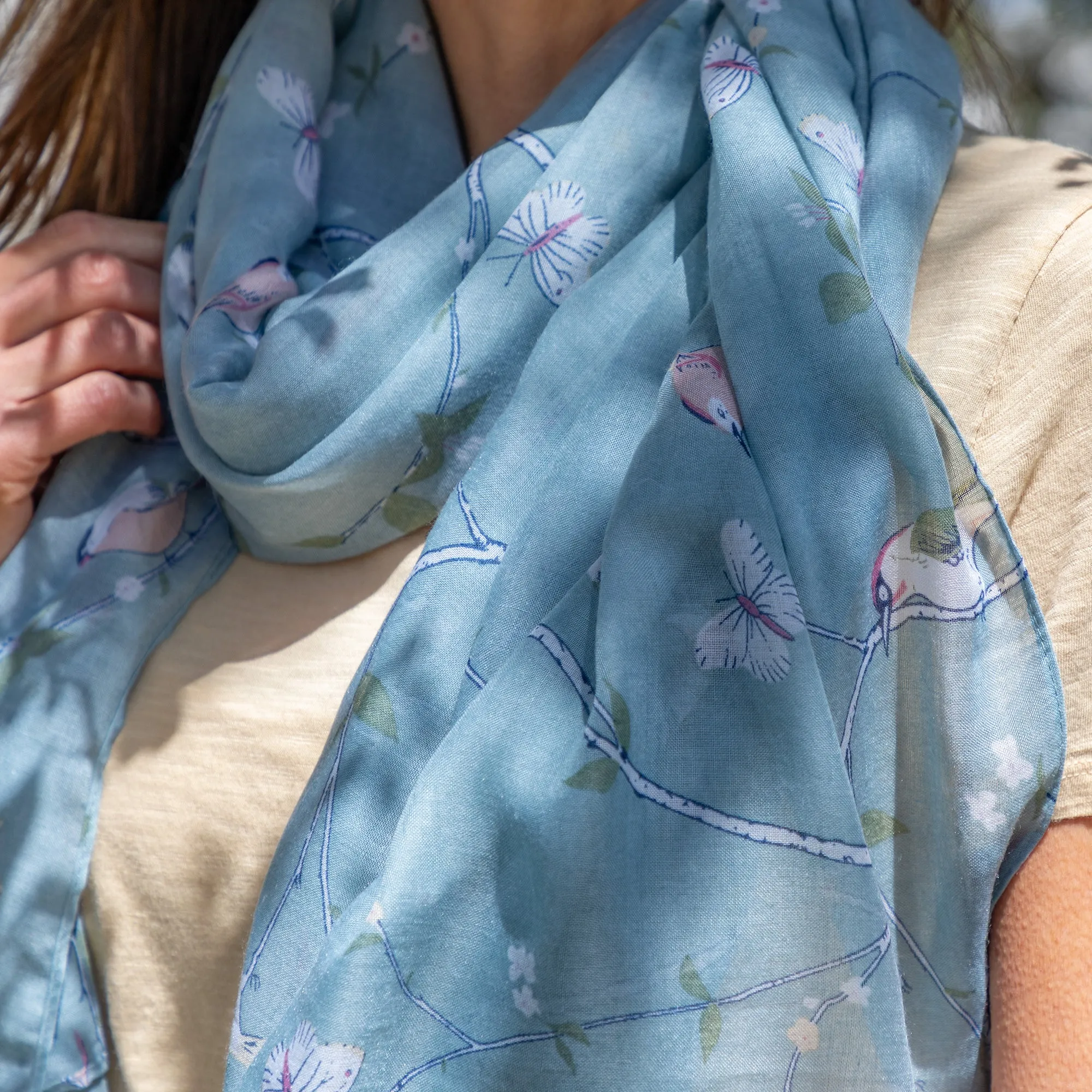 Lovely Birds & Butterflies Scarf