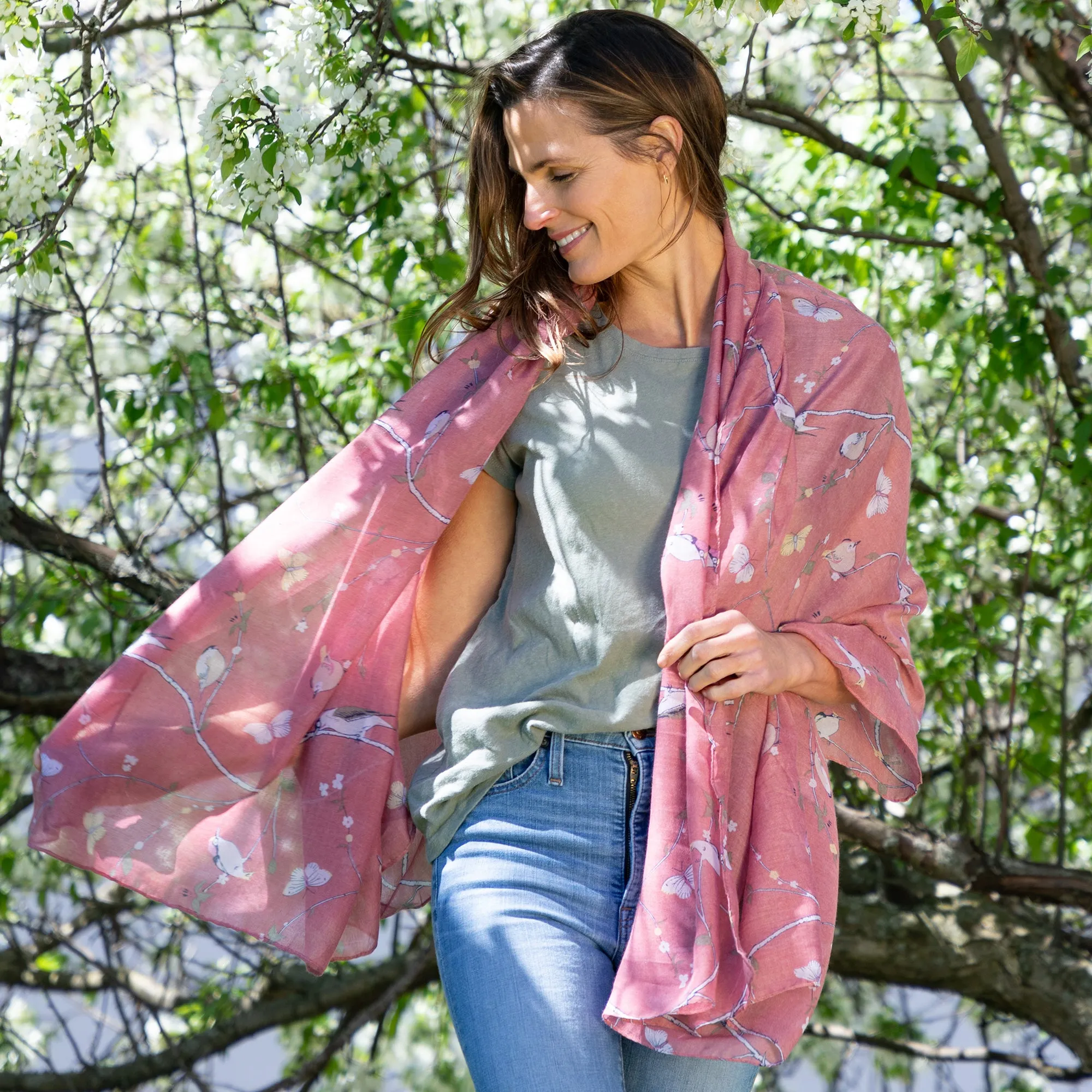 Lovely Birds & Butterflies Scarf