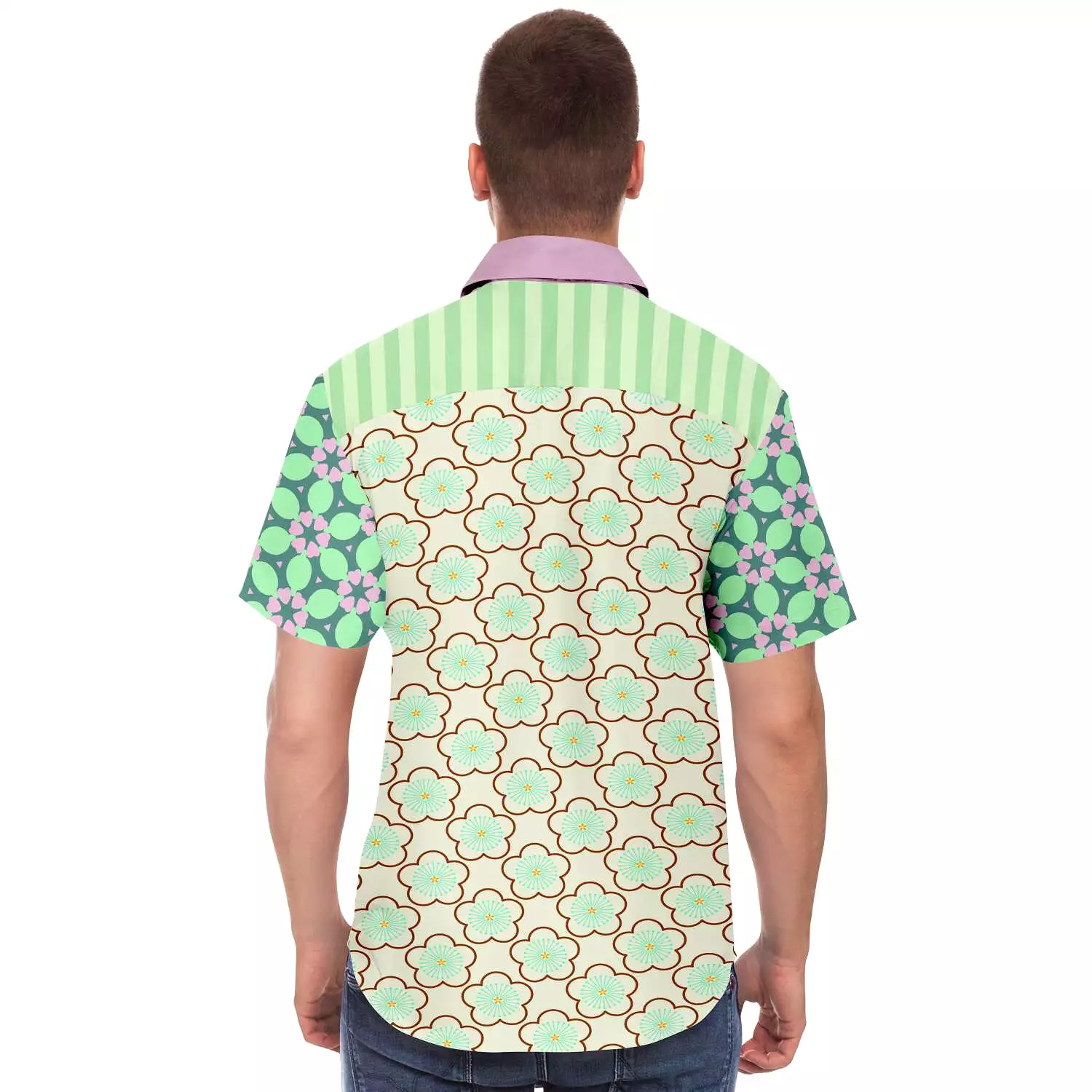 Melon Balls Short Sleeve Button Down Shirt