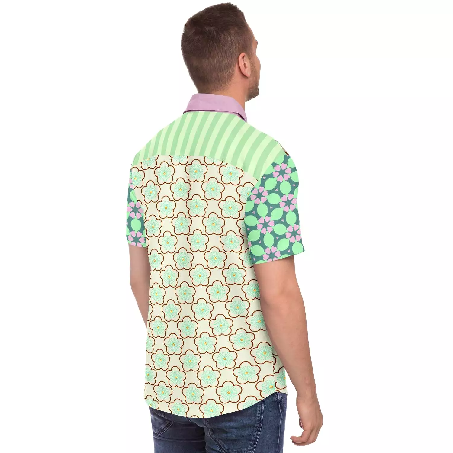 Melon Balls Short Sleeve Button Down Shirt