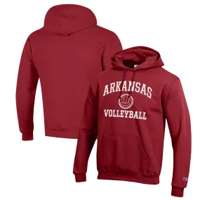 Men's Champion Cardinal Arkansas Razorbacks Volleyball Icon Powerblend Pullover Hoodie