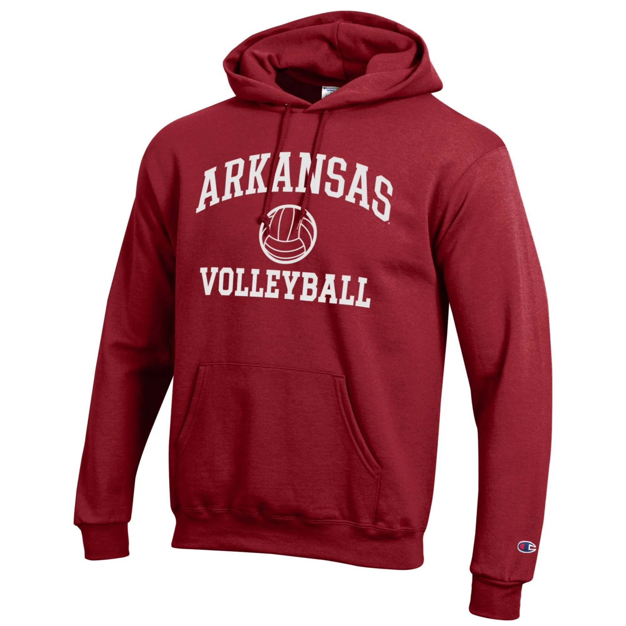 Men's Champion Cardinal Arkansas Razorbacks Volleyball Icon Powerblend Pullover Hoodie