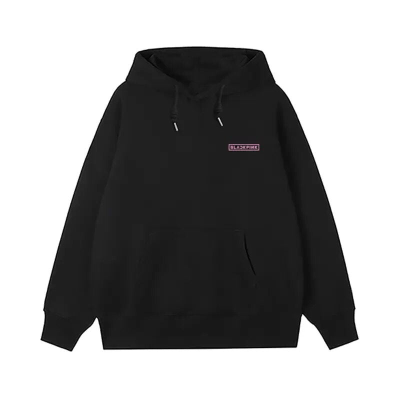 Mens Womens Hoodie Spring Korean Style Hooded Pullover Black Pink Print Autumn Oversized Swearshirt Streetwear S4788944