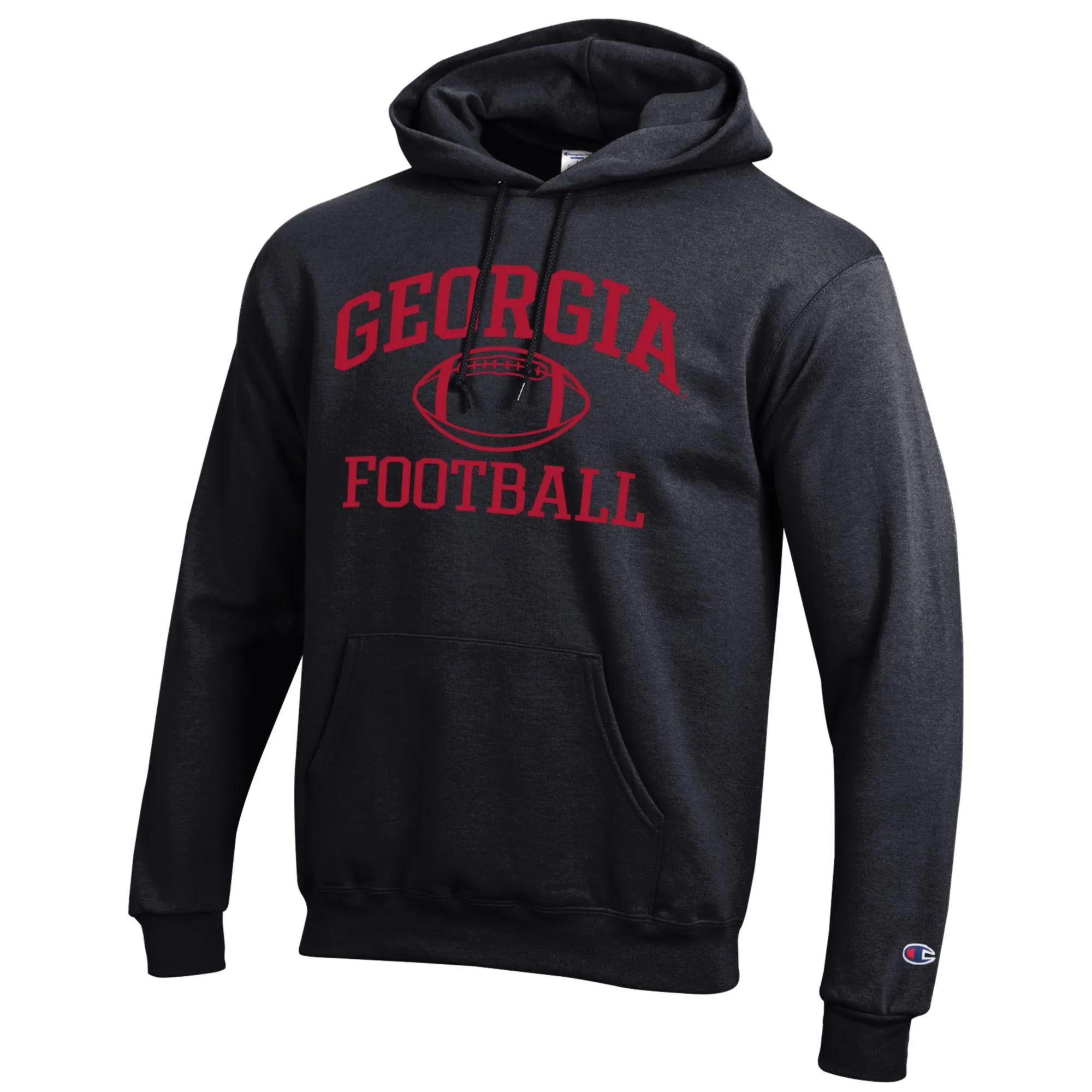 Men's Champion Black Georgia Bulldogs Football Icon Pullover Hoodie