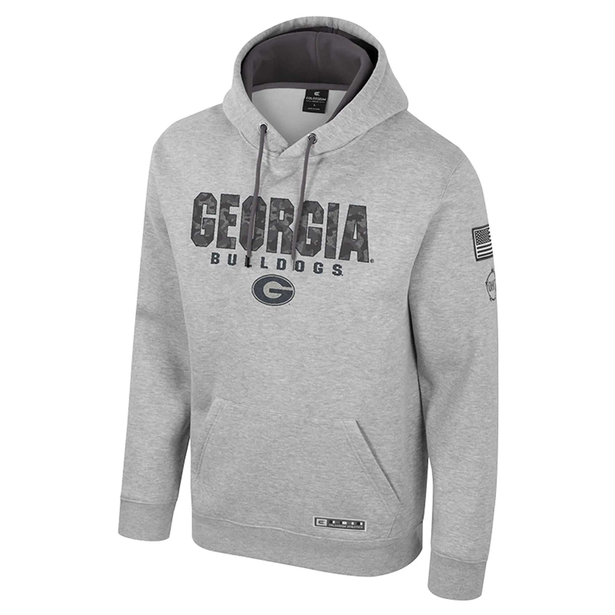 Men's Colosseum Heather Gray Georgia Bulldogs Oorah OHT Military Appreciation Pullover Hoodie