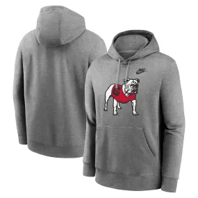 Men's Nike Heather Gray Georgia Bulldogs Legacy Logo Club Fleece Pullover Hoodie