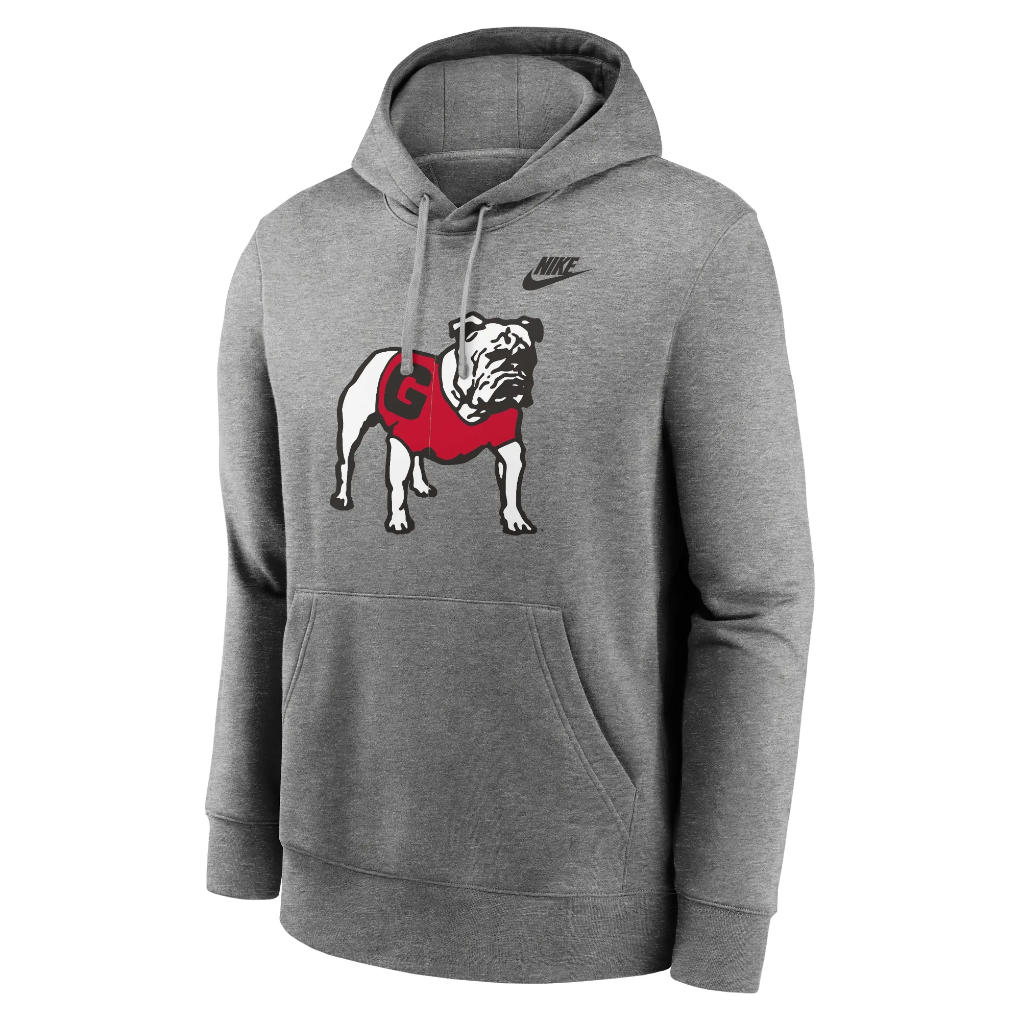 Men's Nike Heather Gray Georgia Bulldogs Legacy Logo Club Fleece Pullover Hoodie