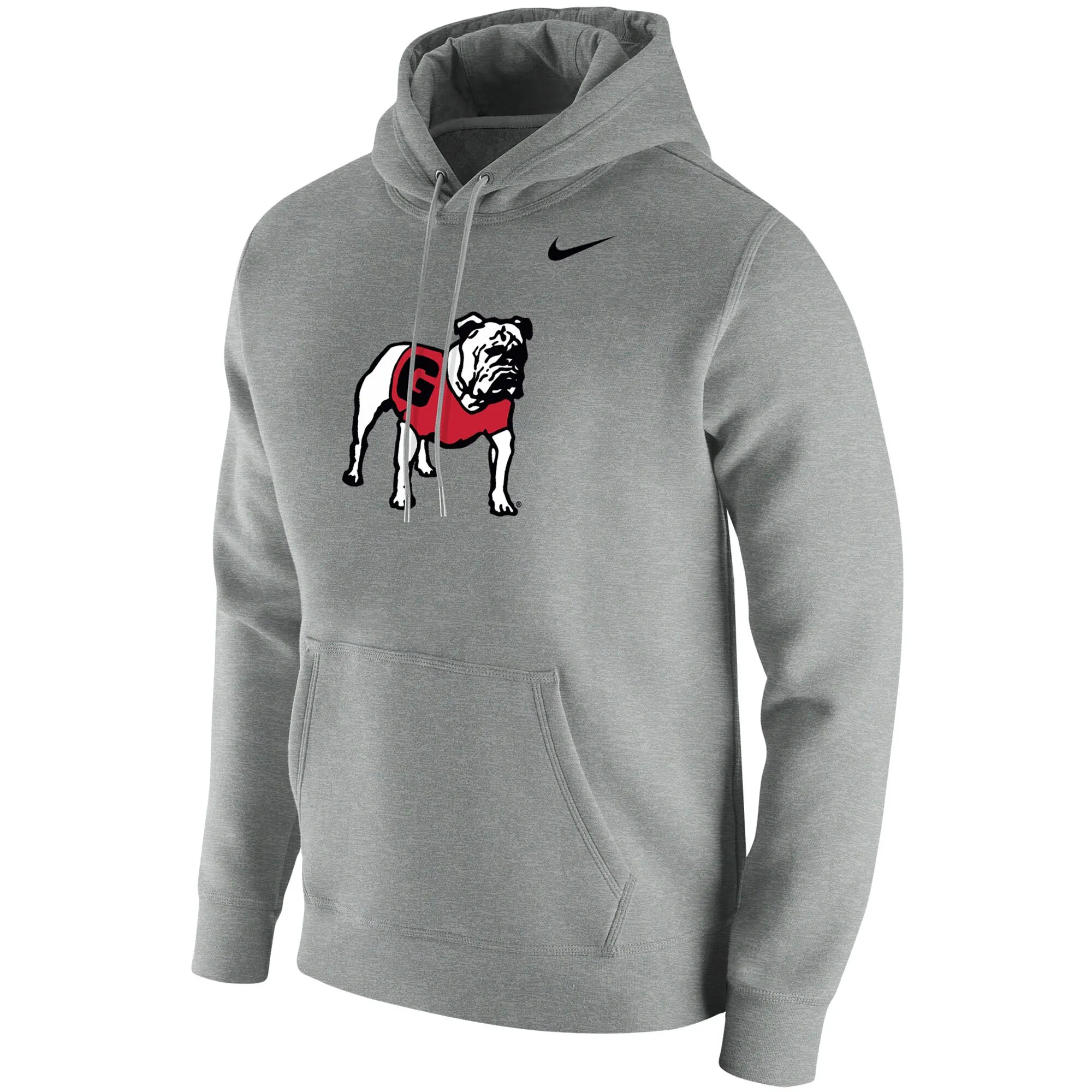 Men's Nike Heathered Gray Georgia Bulldogs Vintage School Logo Pullover Hoodie