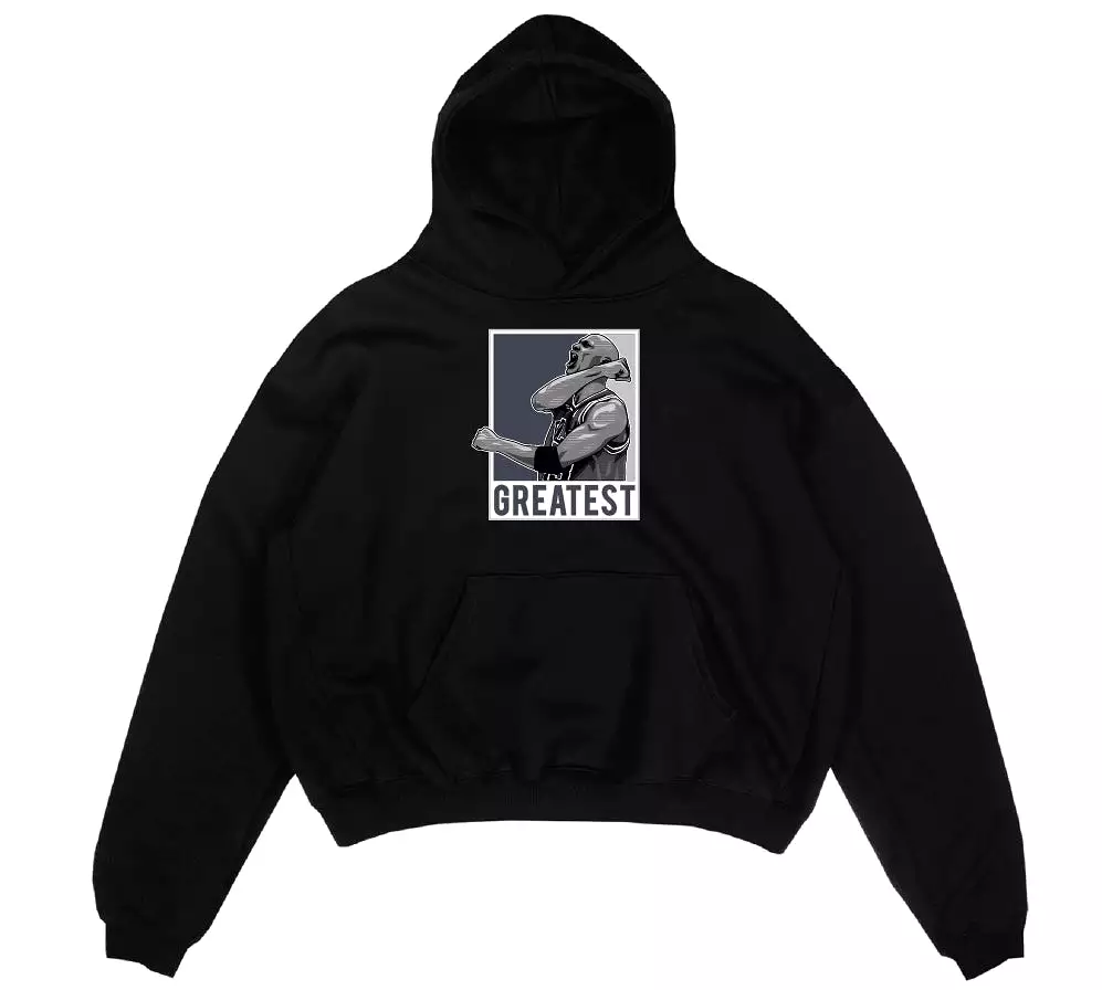 Mj Greatest Cool Grey 11's Tee Black Hoodie