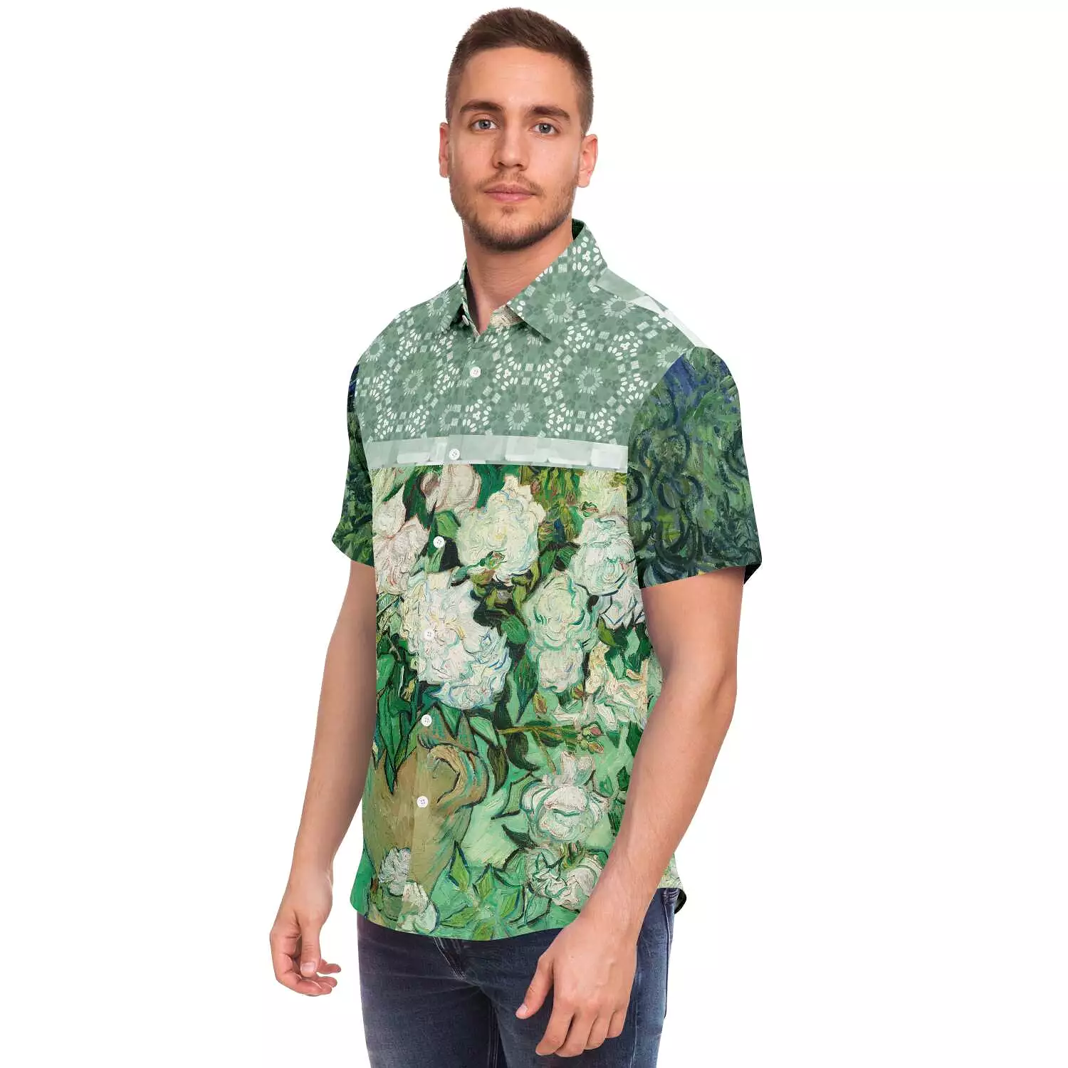 Morning Glory Short Sleeve Button Down Shirt