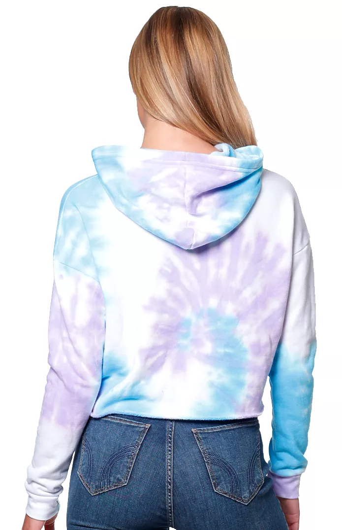 NEW! Swirl Tie Dye Crop Pullover Hoodie Made in USA 3818SWR