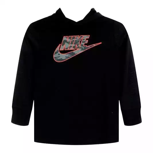 NIKE JUNIOR CAMO JERSEY BLACK HOODIE