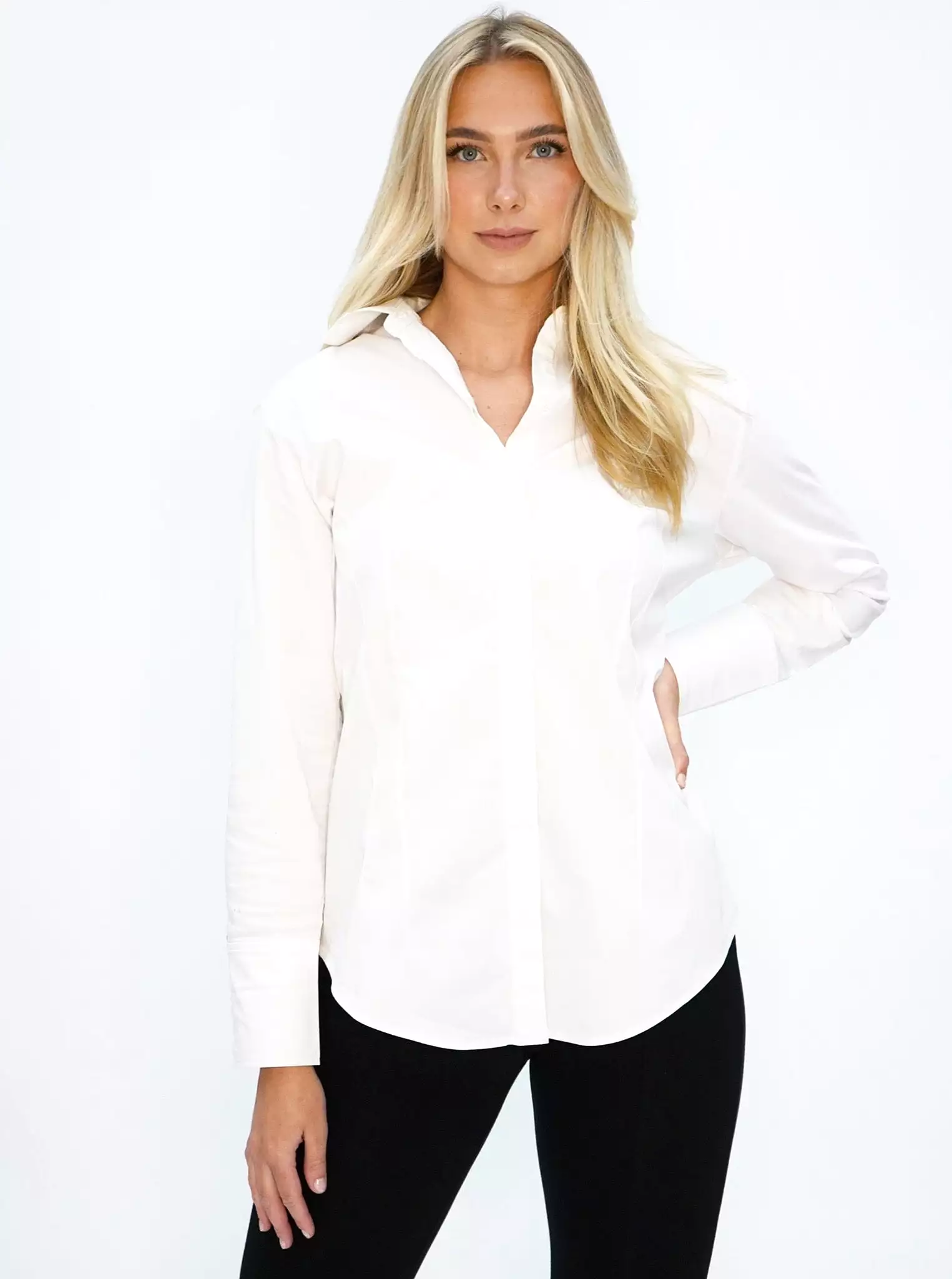 Organic Stretch Cotton Classic Tailored White Shirt - The Reade