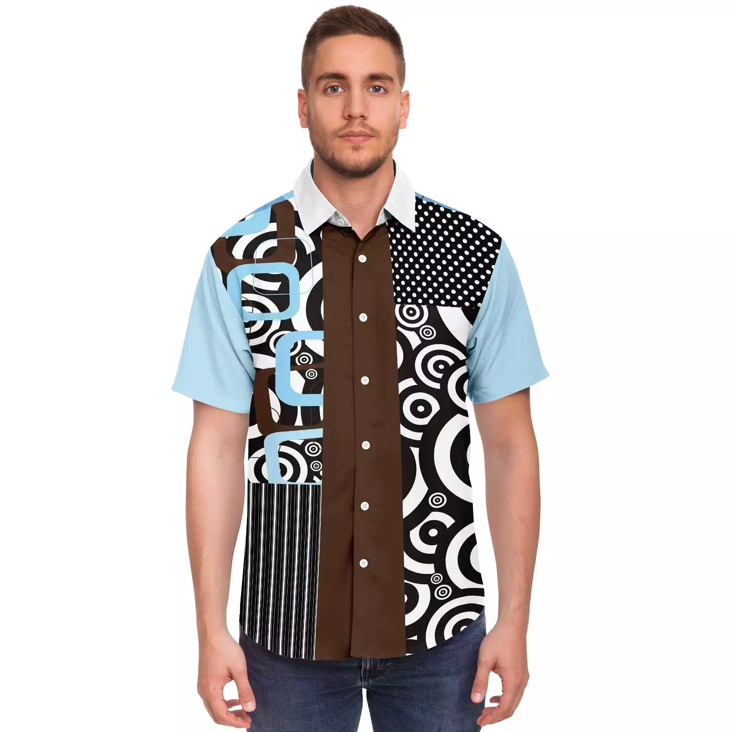 Pacific Palisades Patchwork Button Down Shirt