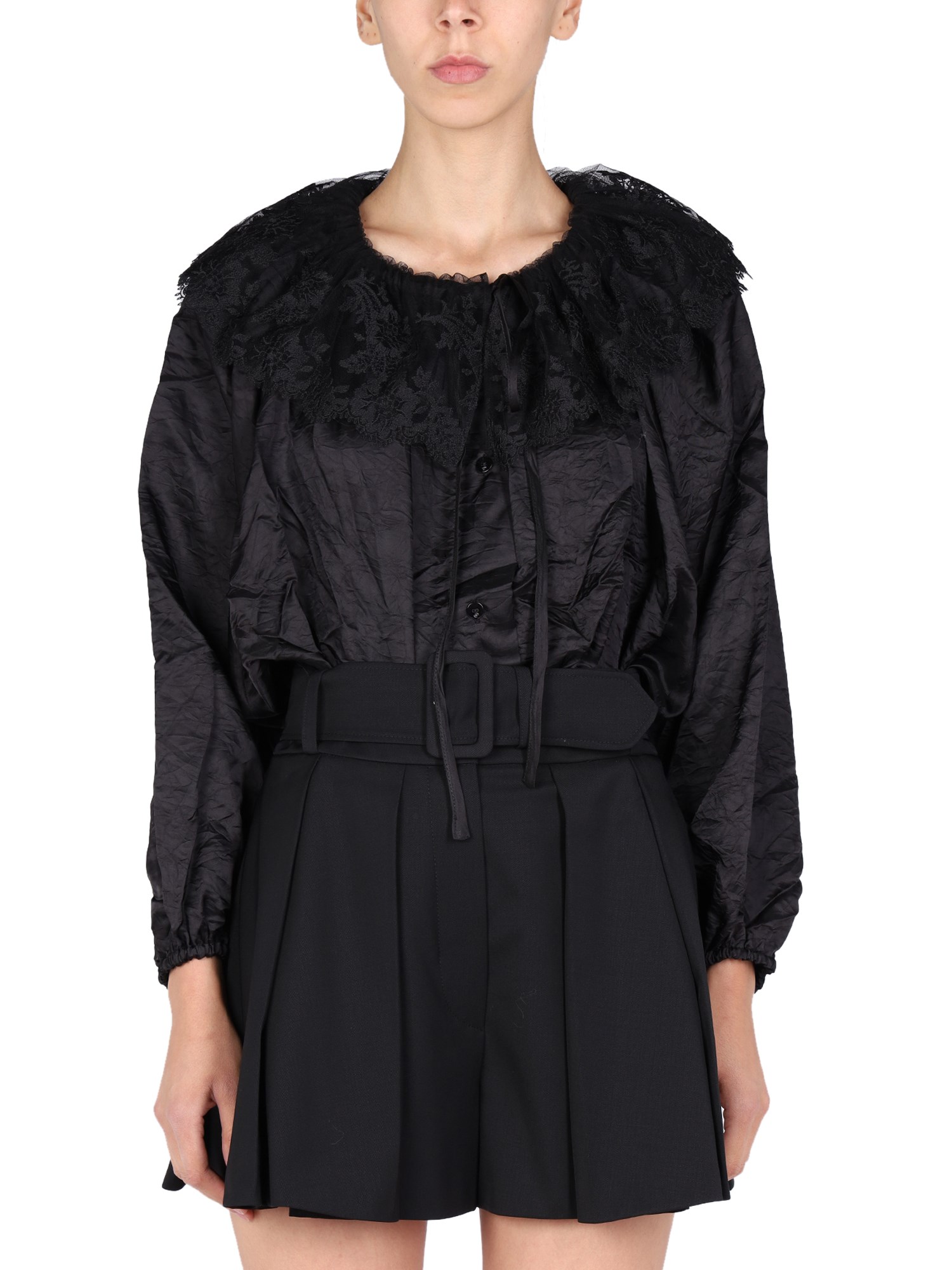 PATOU    VISCOSE EMBROIDERY BLOUSE