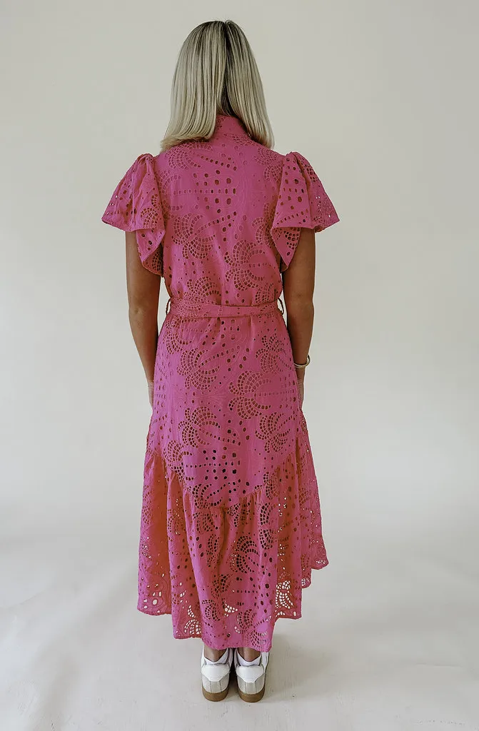 PINK SKIES EMBROIDERED DRESS