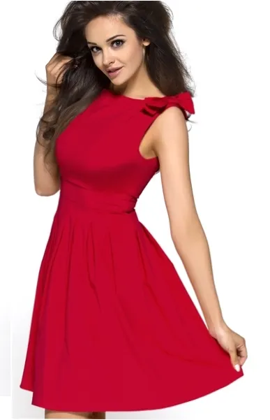 Pleated red dress