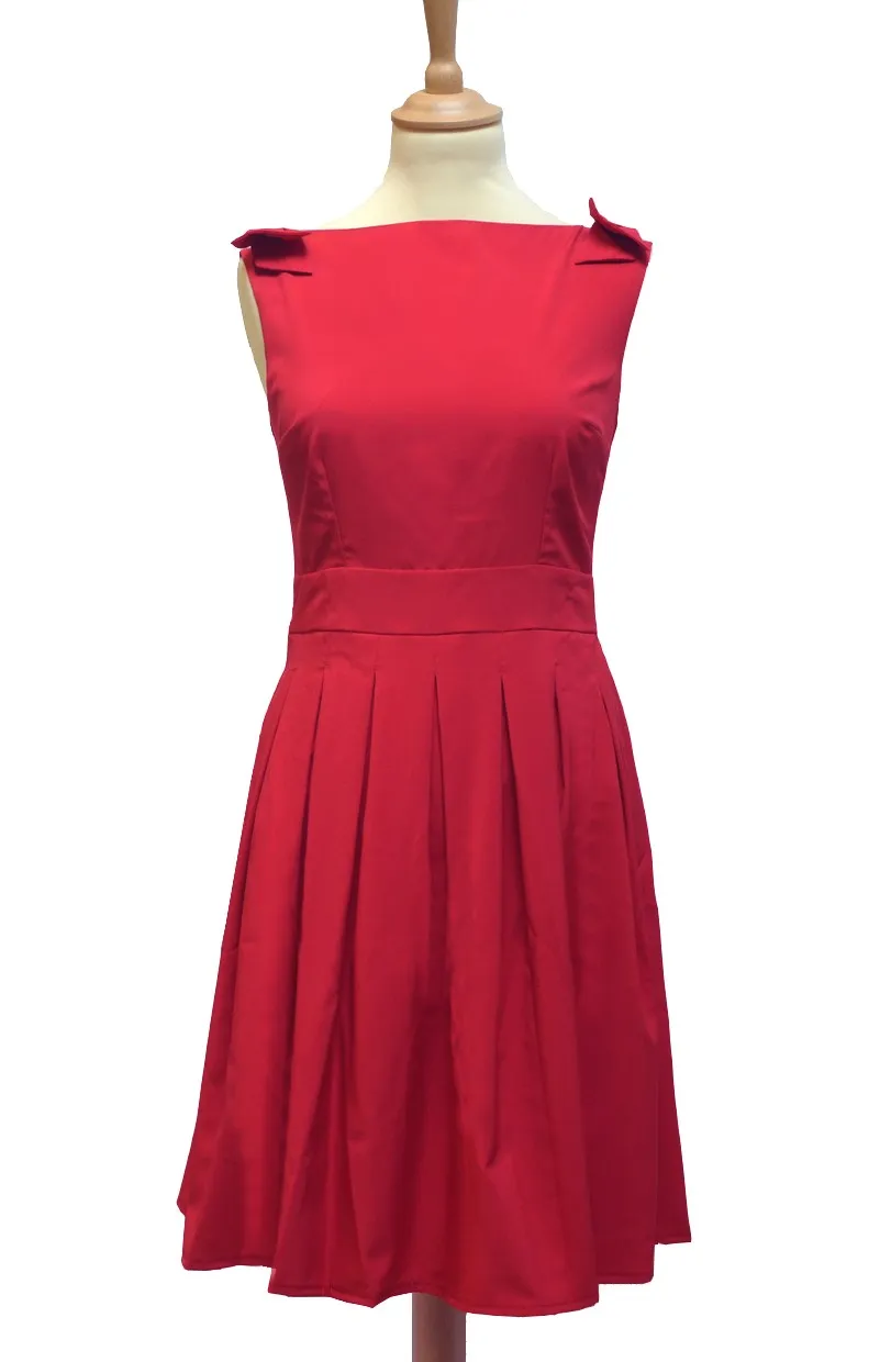 Pleated red dress