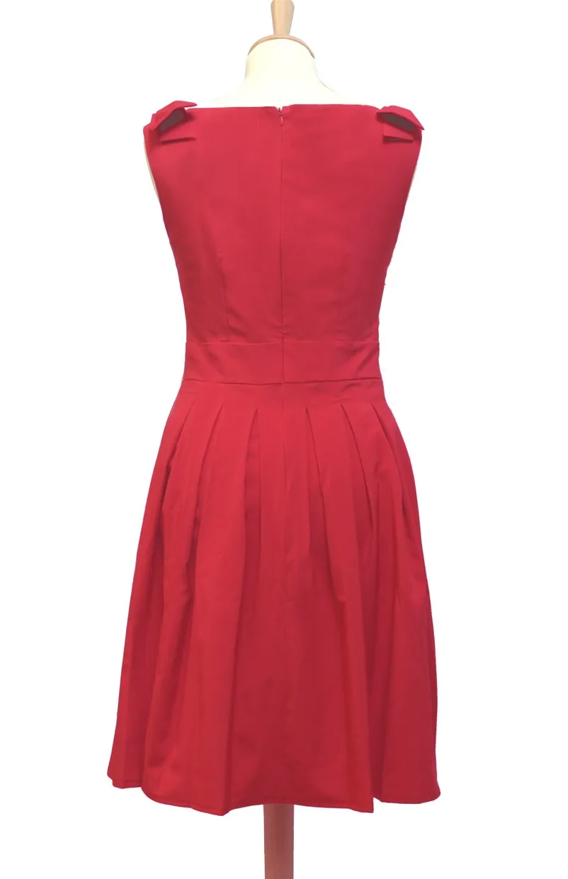 Pleated red dress