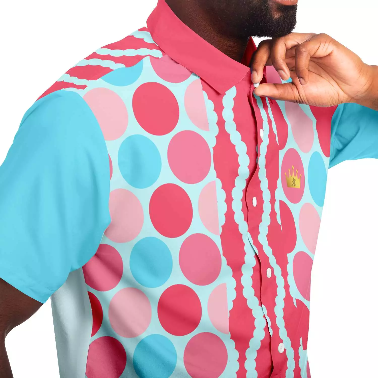 Polka Time Short Sleeve Button Down Shirt