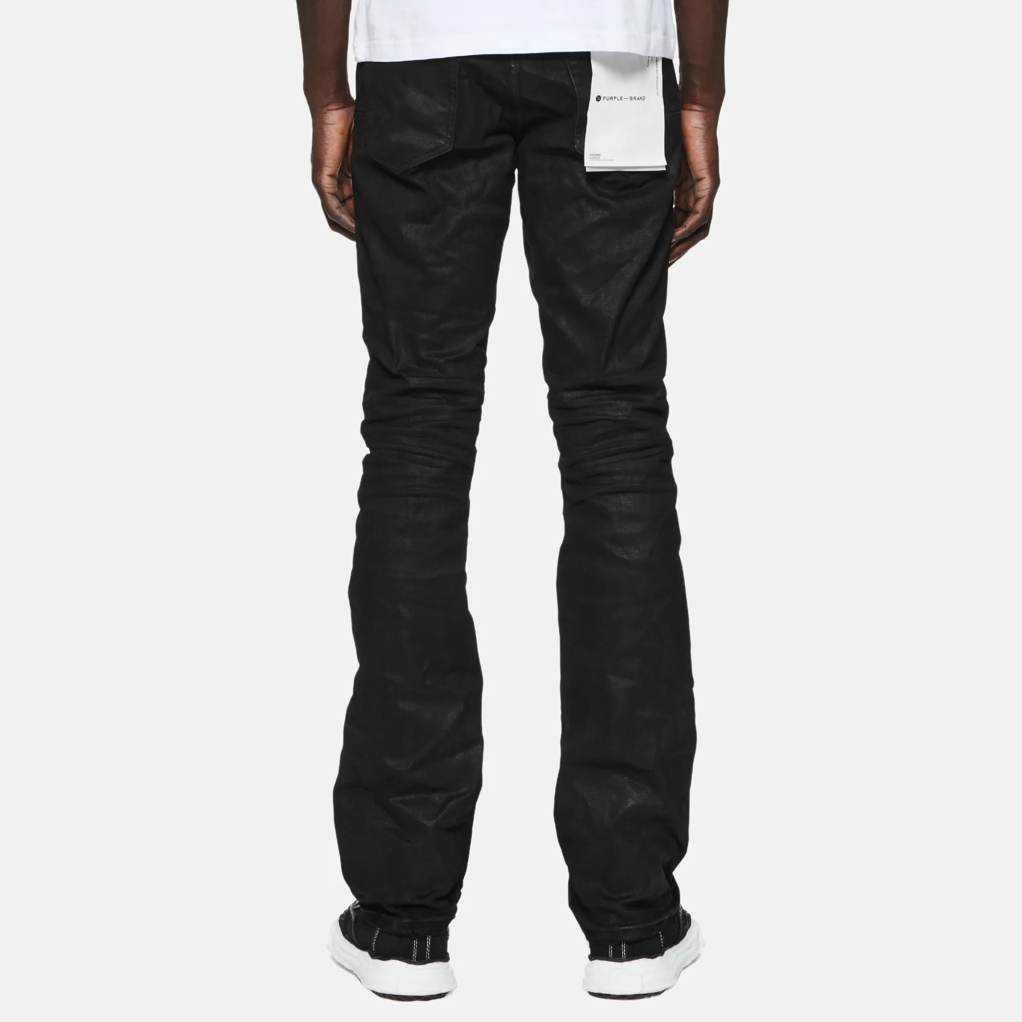 Purple Brand Black Flare Pressed Coated Jeans