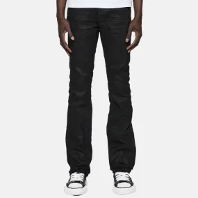 Purple Brand Black Flare Pressed Coated Jeans