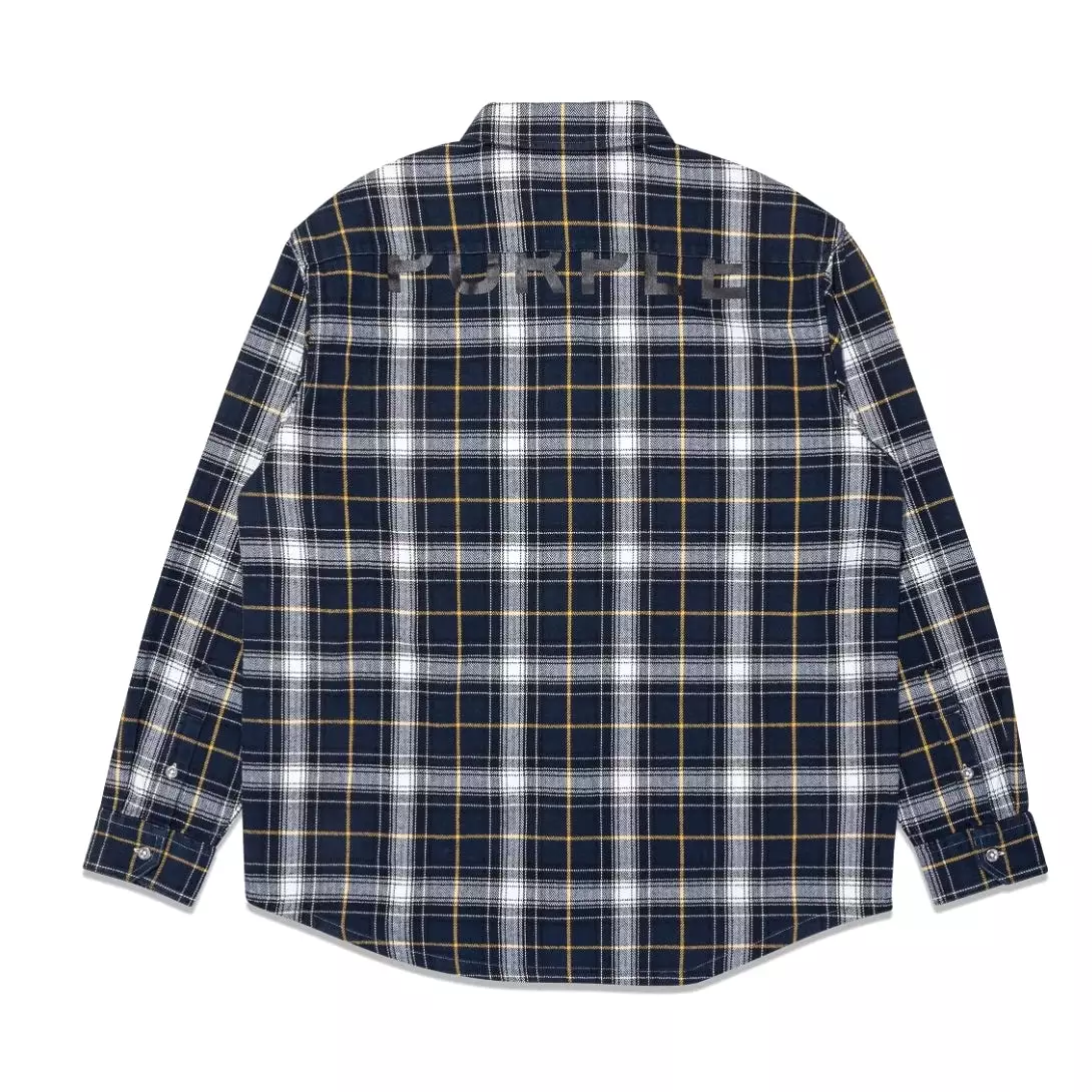 Purple Brand Plaid Flannel Black Shirt