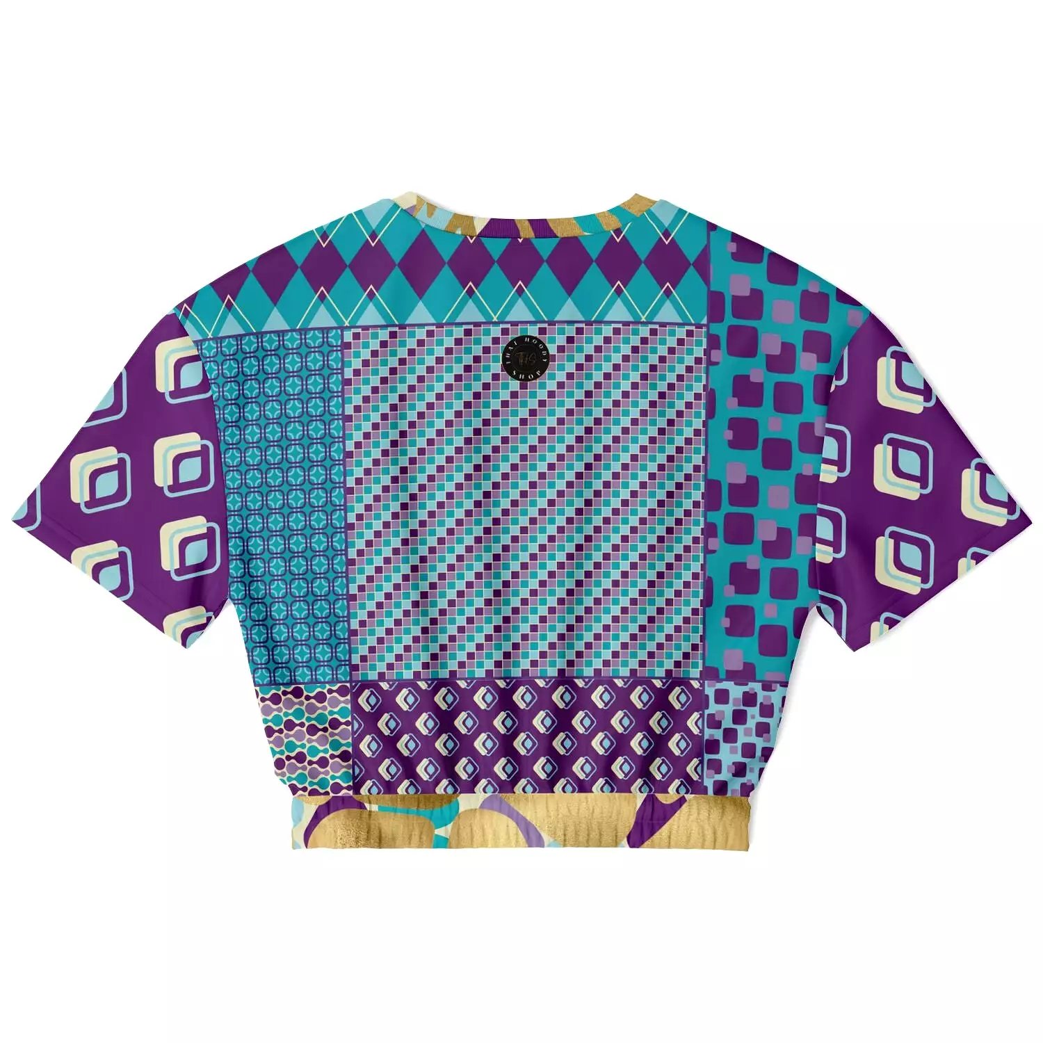 Purple Jetson Short Sleeve Cropped Eco-Poly Sweater