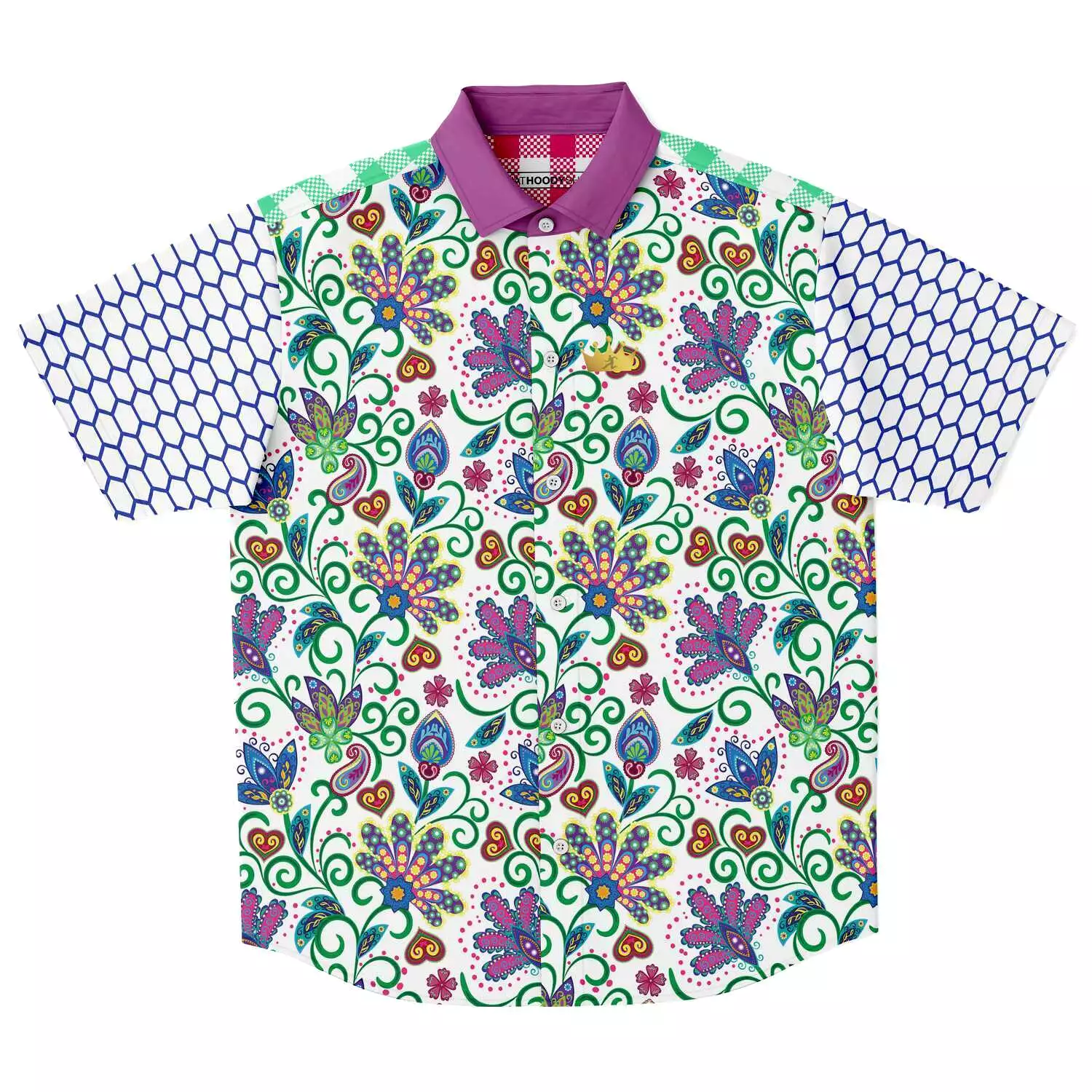 Purple Majesty Short Sleeve Button Down Shirt