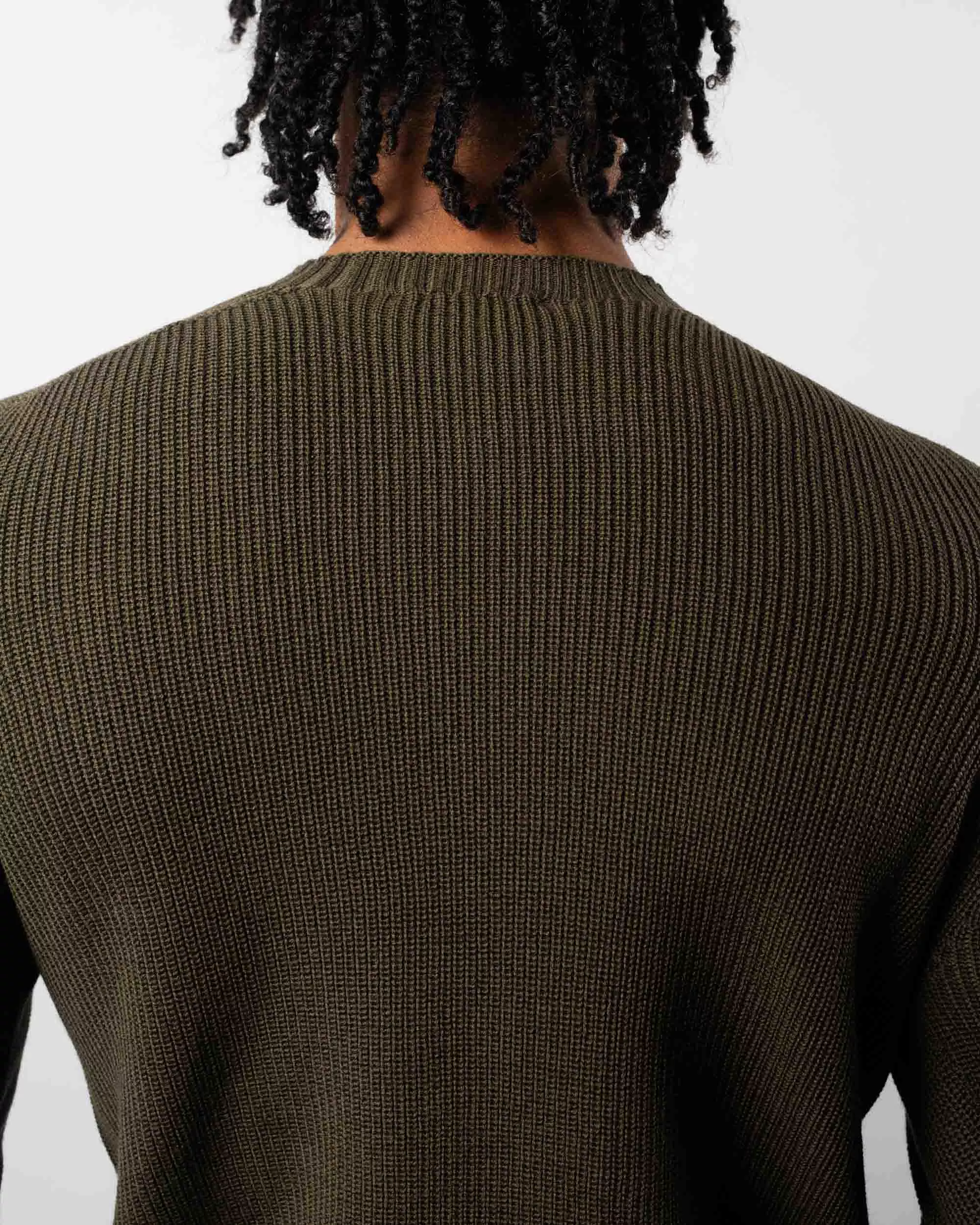 Rain Wool Ribbed Crewneck Sweater