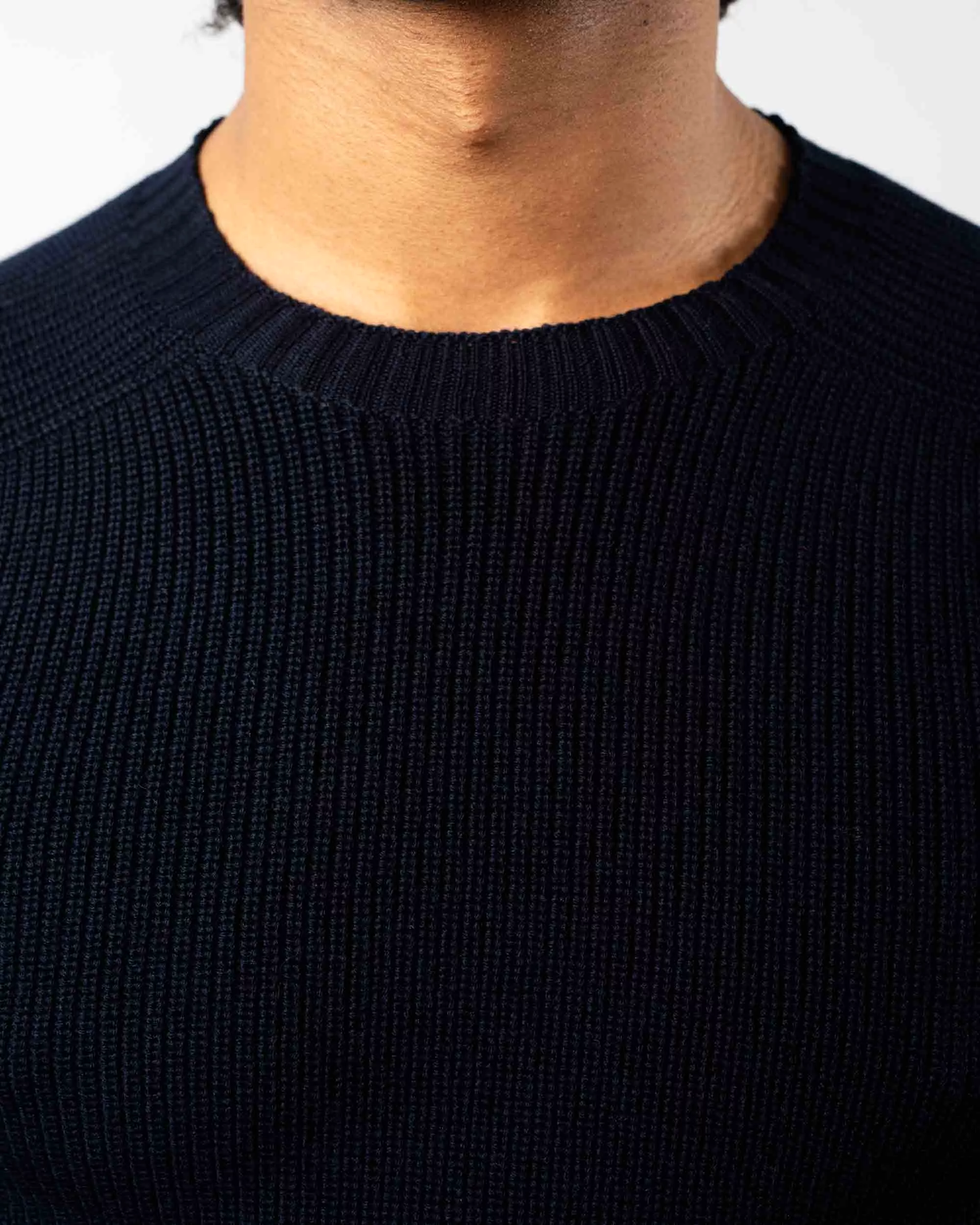 Rain Wool Ribbed Crewneck Sweater