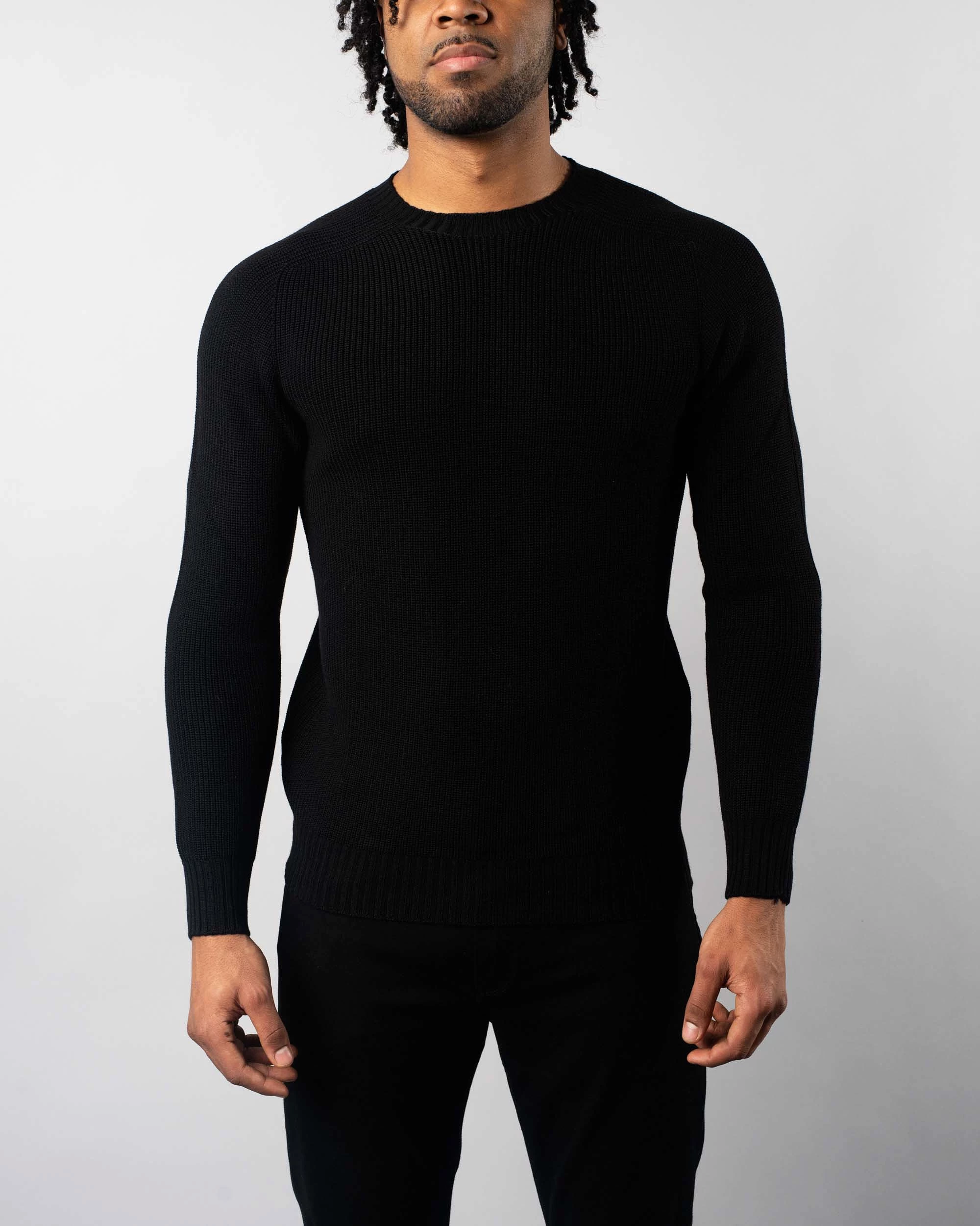 Rain Wool Ribbed Crewneck Sweater