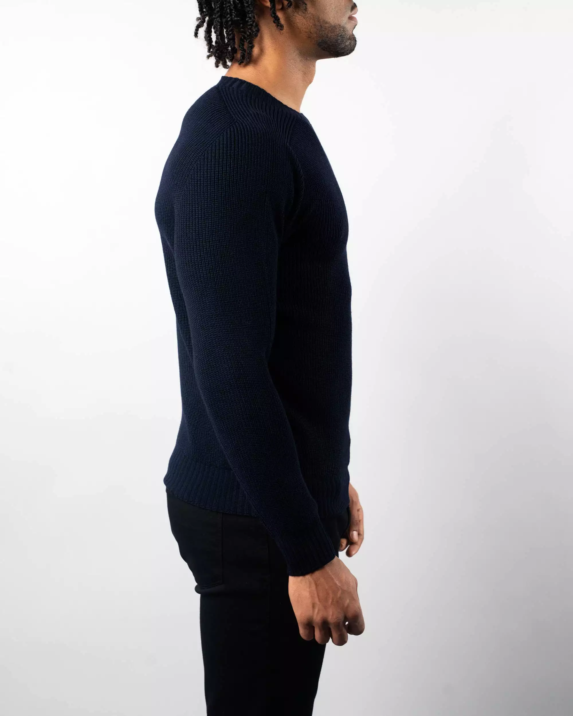 Rain Wool Ribbed Crewneck Sweater