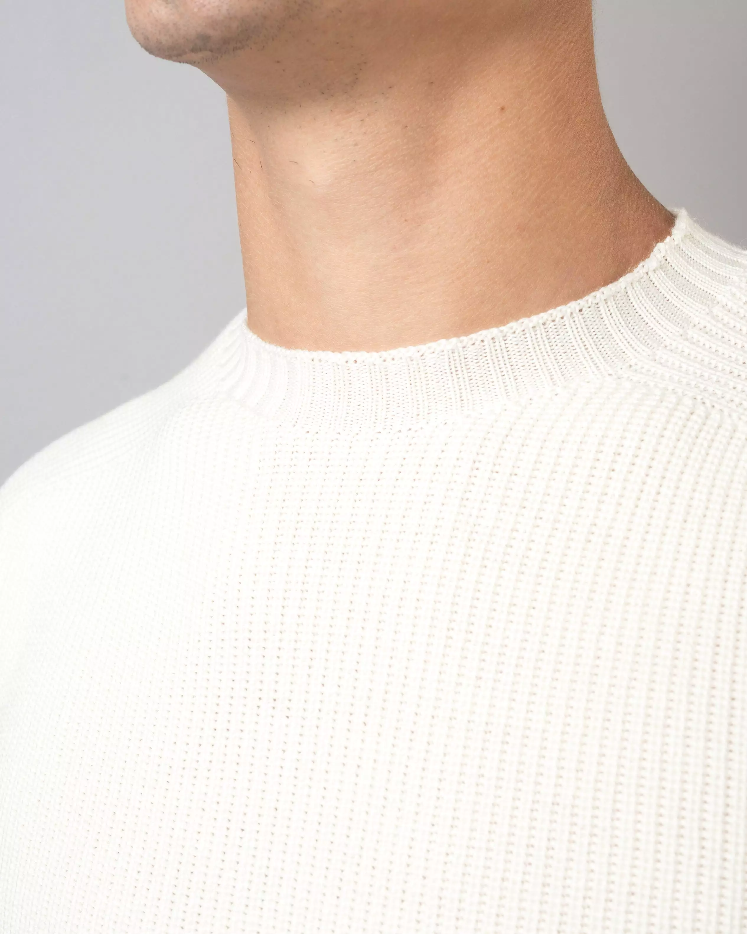 Rain Wool Ribbed Crewneck Sweater