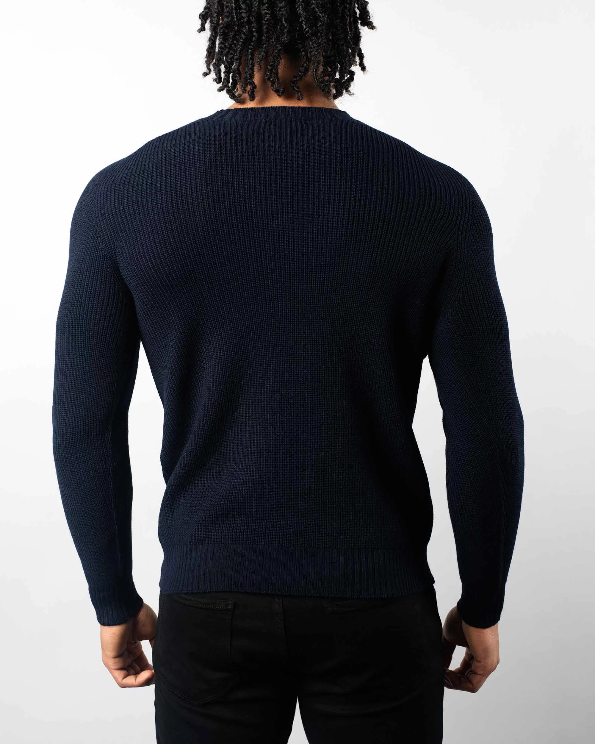 Rain Wool Ribbed Crewneck Sweater