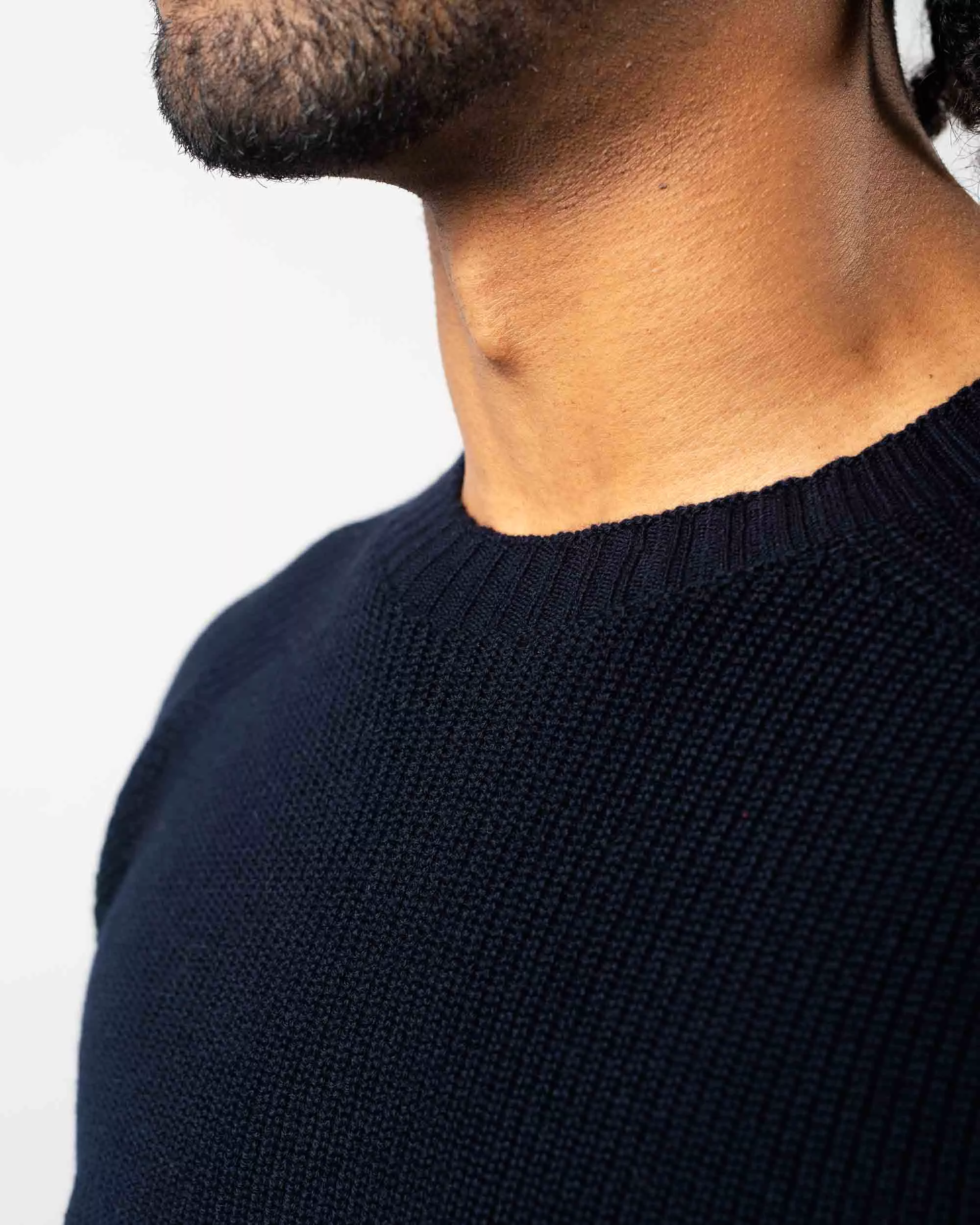 Rain Wool Ribbed Crewneck Sweater