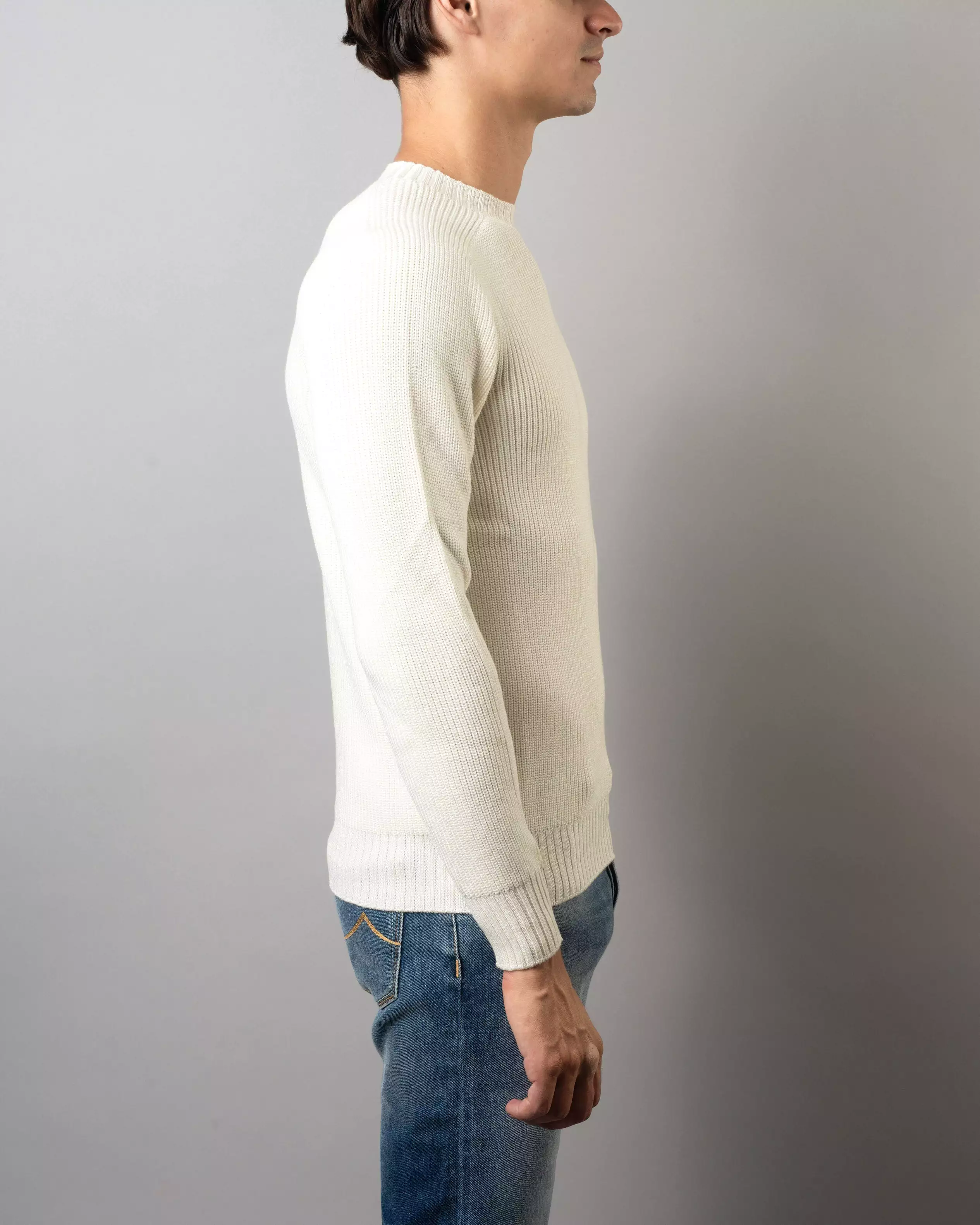 Rain Wool Ribbed Crewneck Sweater