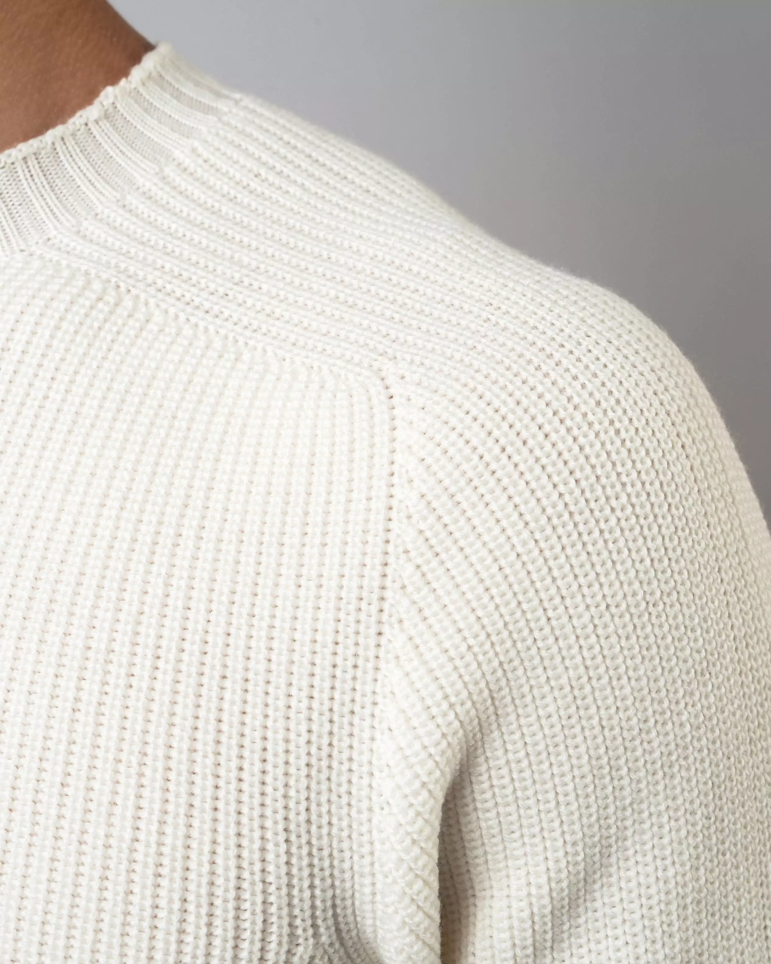 Rain Wool Ribbed Crewneck Sweater