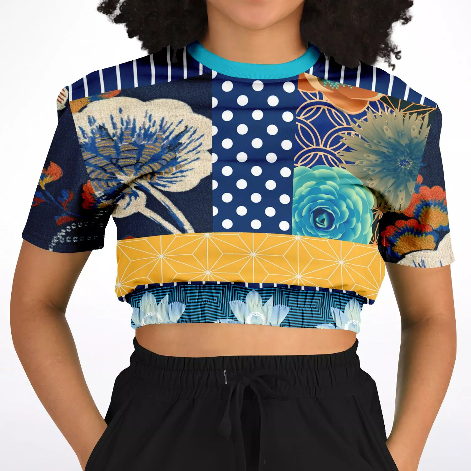 Remembering Divinity Short Sleeve Cropped Eco-Poly Sweater