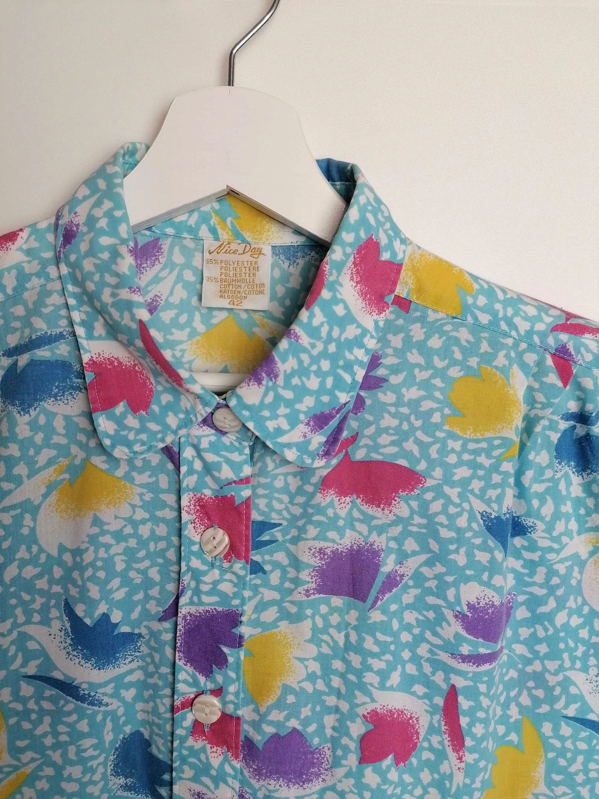 Retro Boxy Shirt Blouse - size M -L / 42